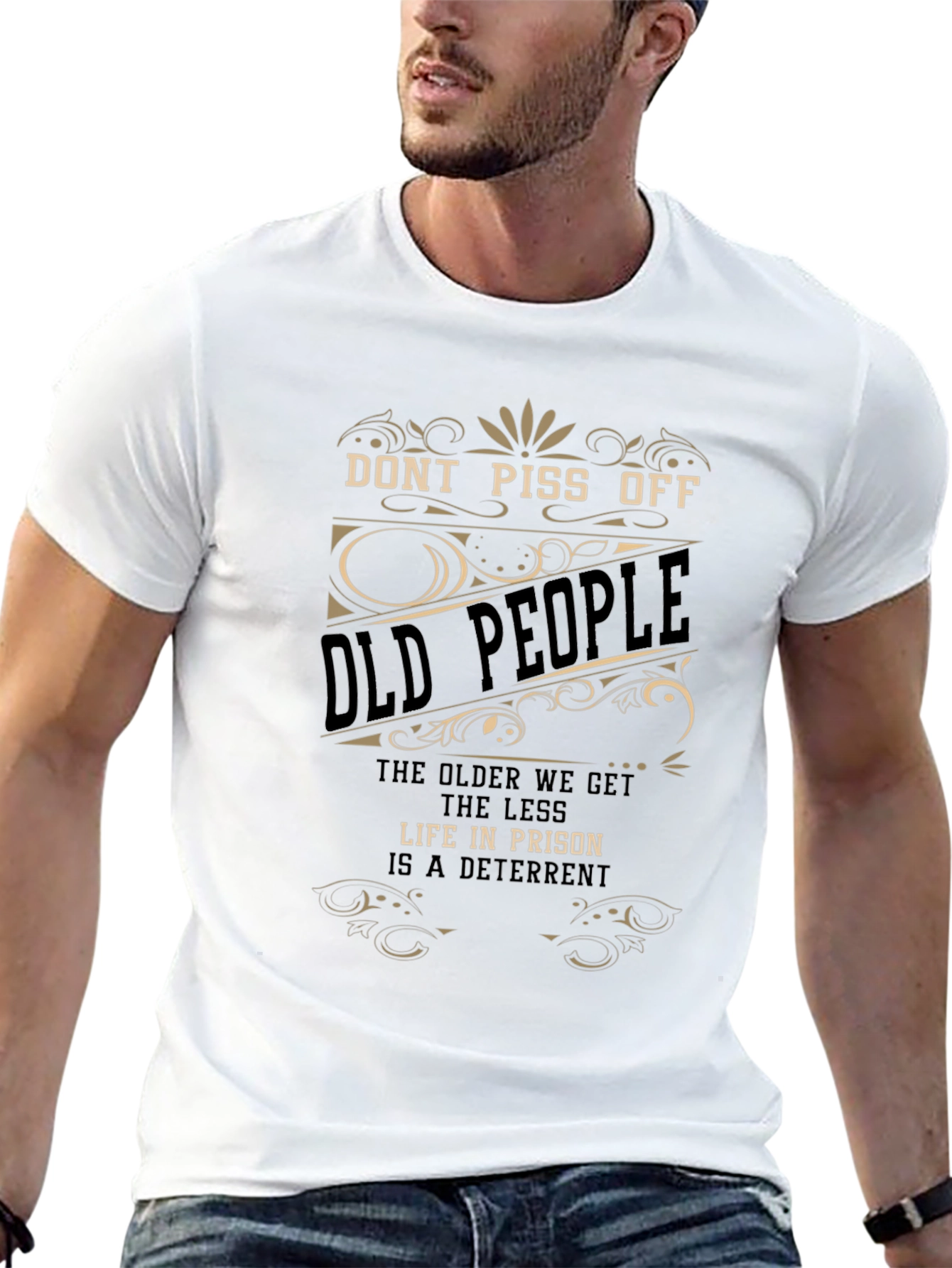 Funny Dont Piss Off Old People Graphic Tee