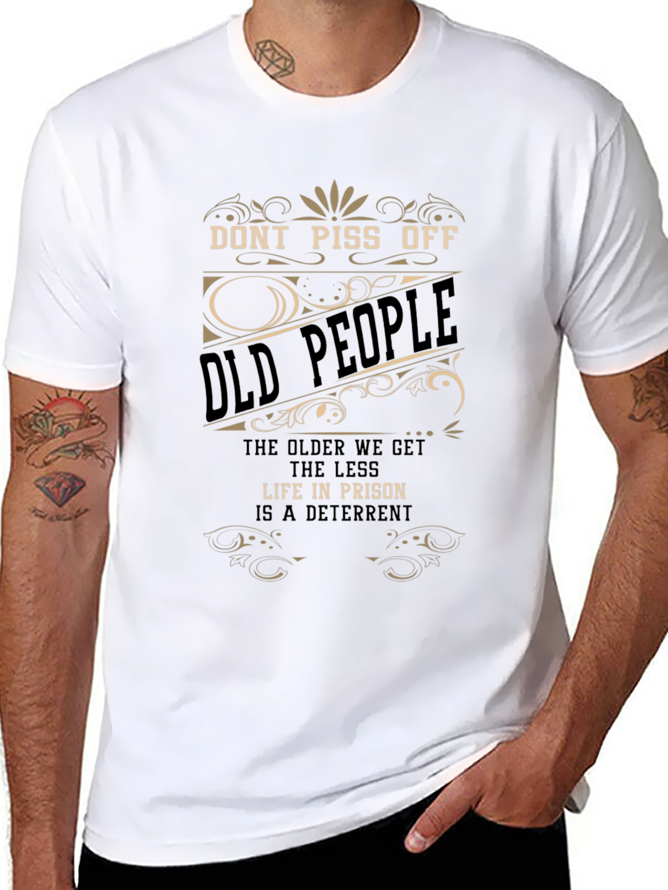 Funny Dont Piss Off Old People Graphic Tee
