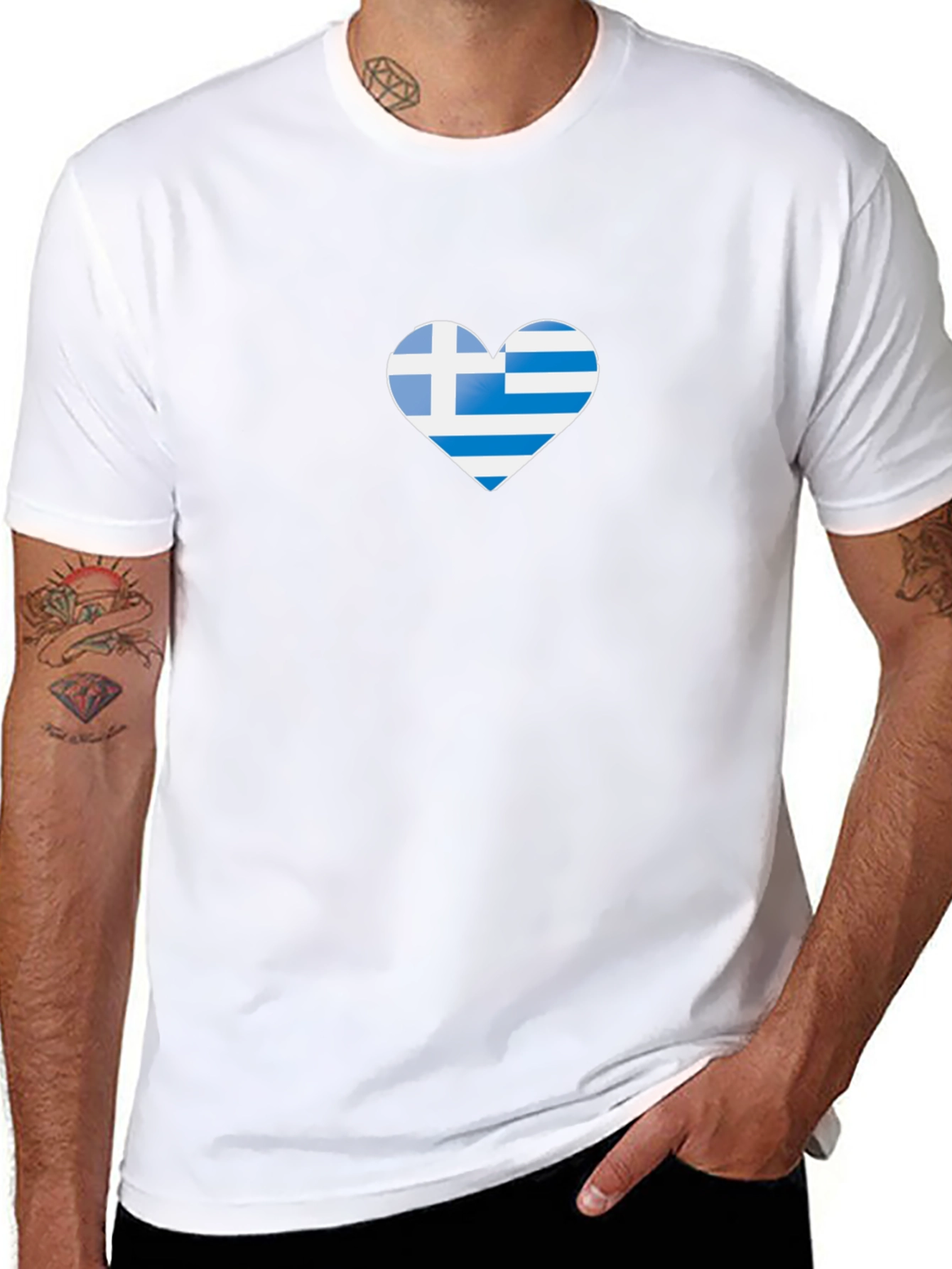 Greek Flag Heart T-Shirt