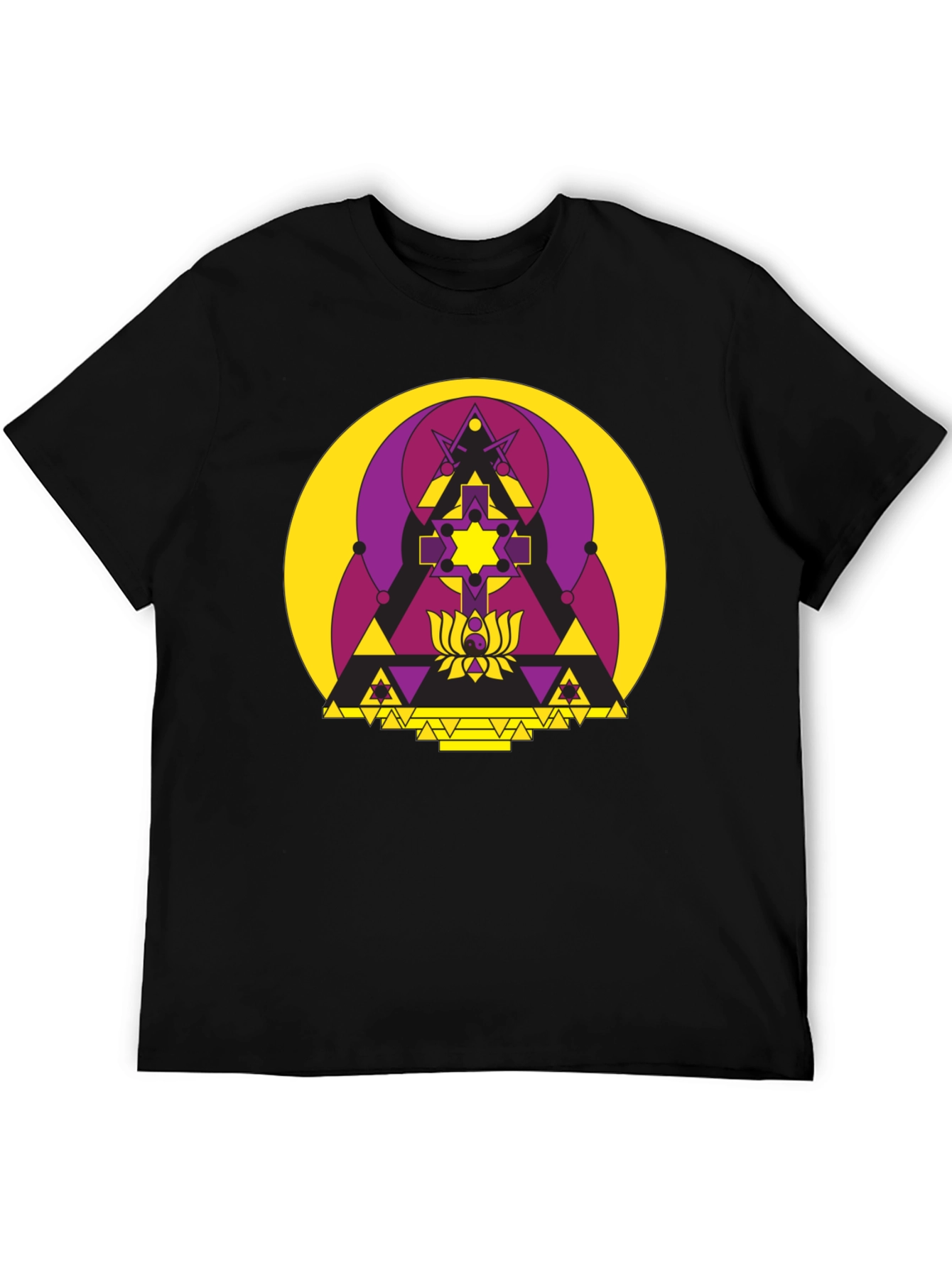 Geometric Symbol Graphic T-Shirt - Black