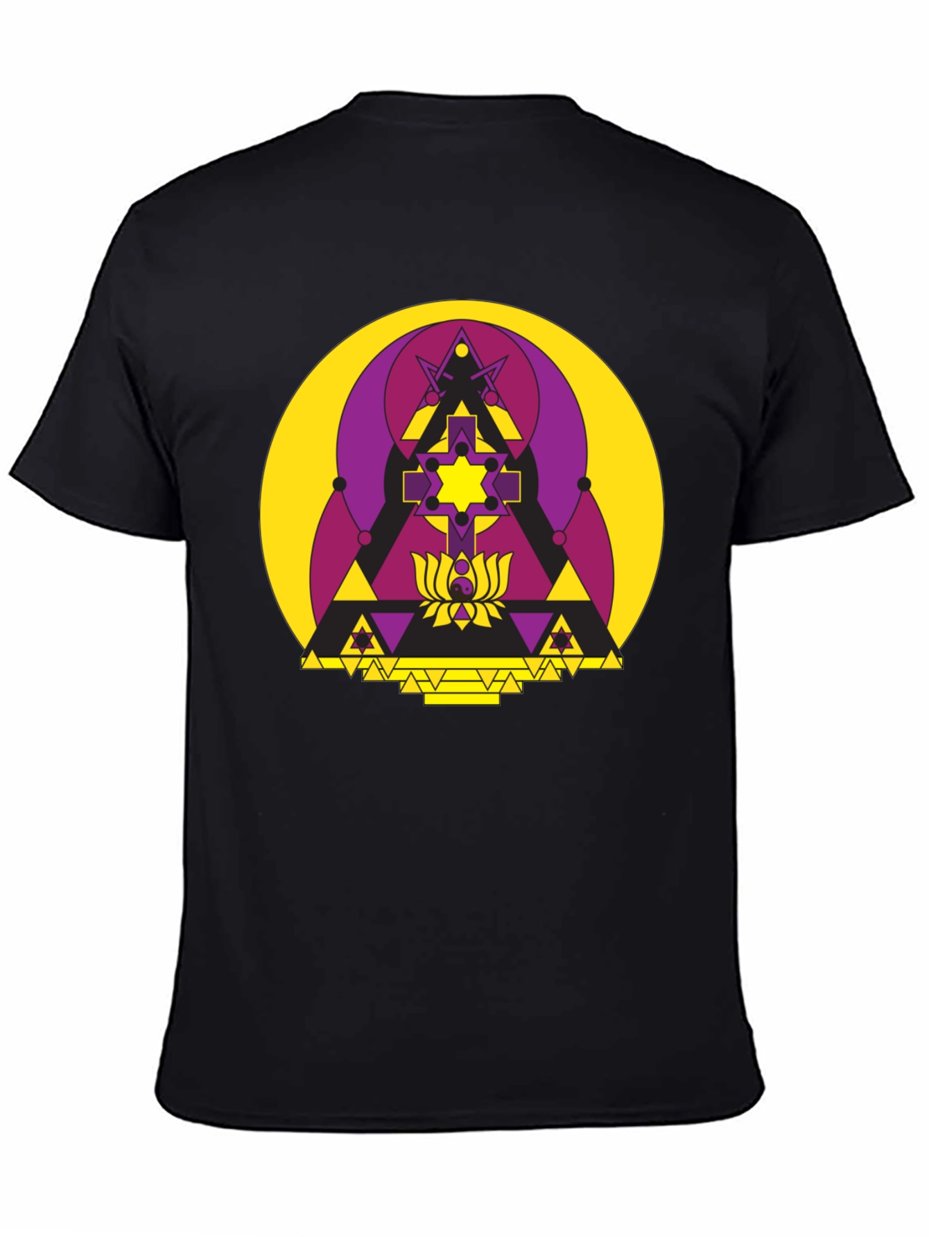 Geometric Symbol Graphic T-Shirt - Black