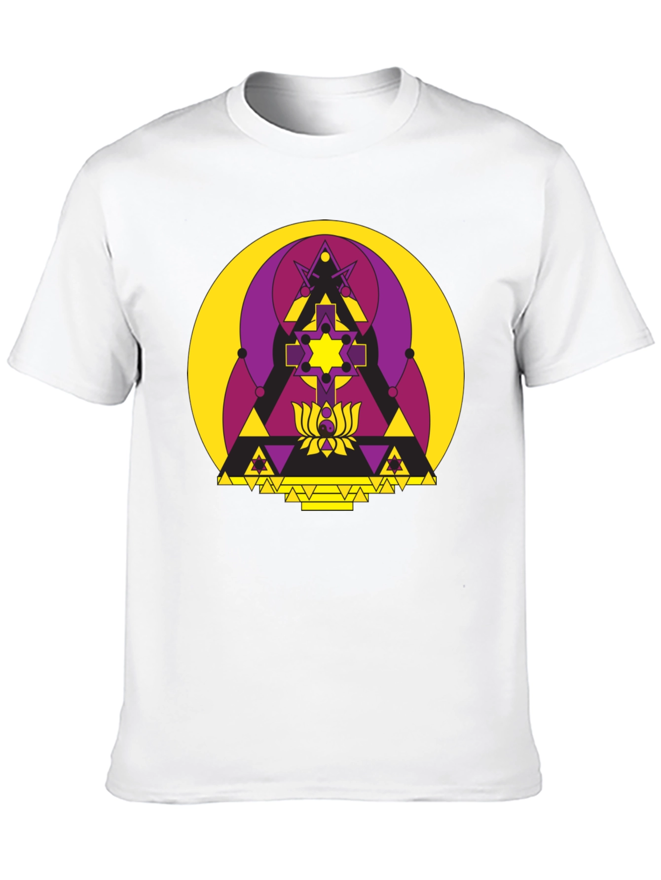 Geometric Symbol Graphic T-Shirt - Black