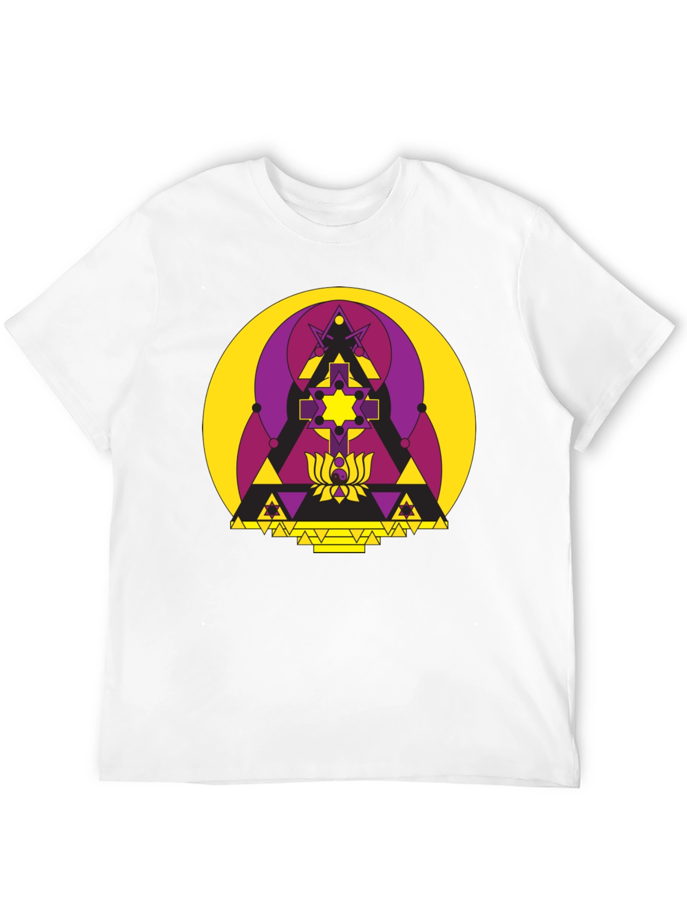 Geometric Symbol Graphic T-Shirt - Black