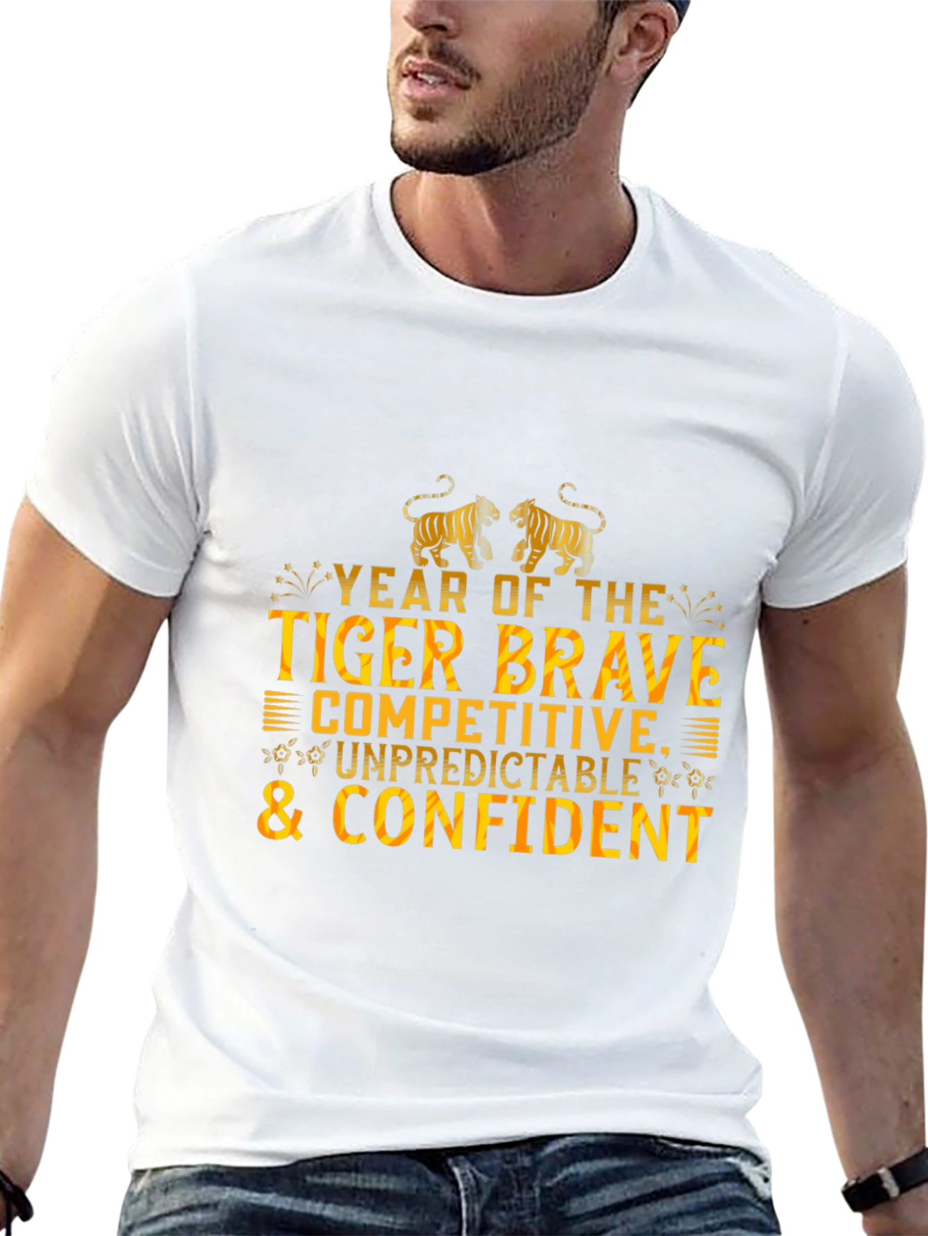 Year of The Tiger Black Graphic T-Shirt
