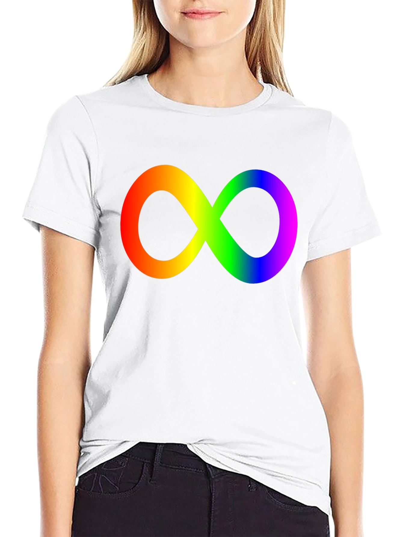 Rainbow Infinity Symbol Black T-Shirt