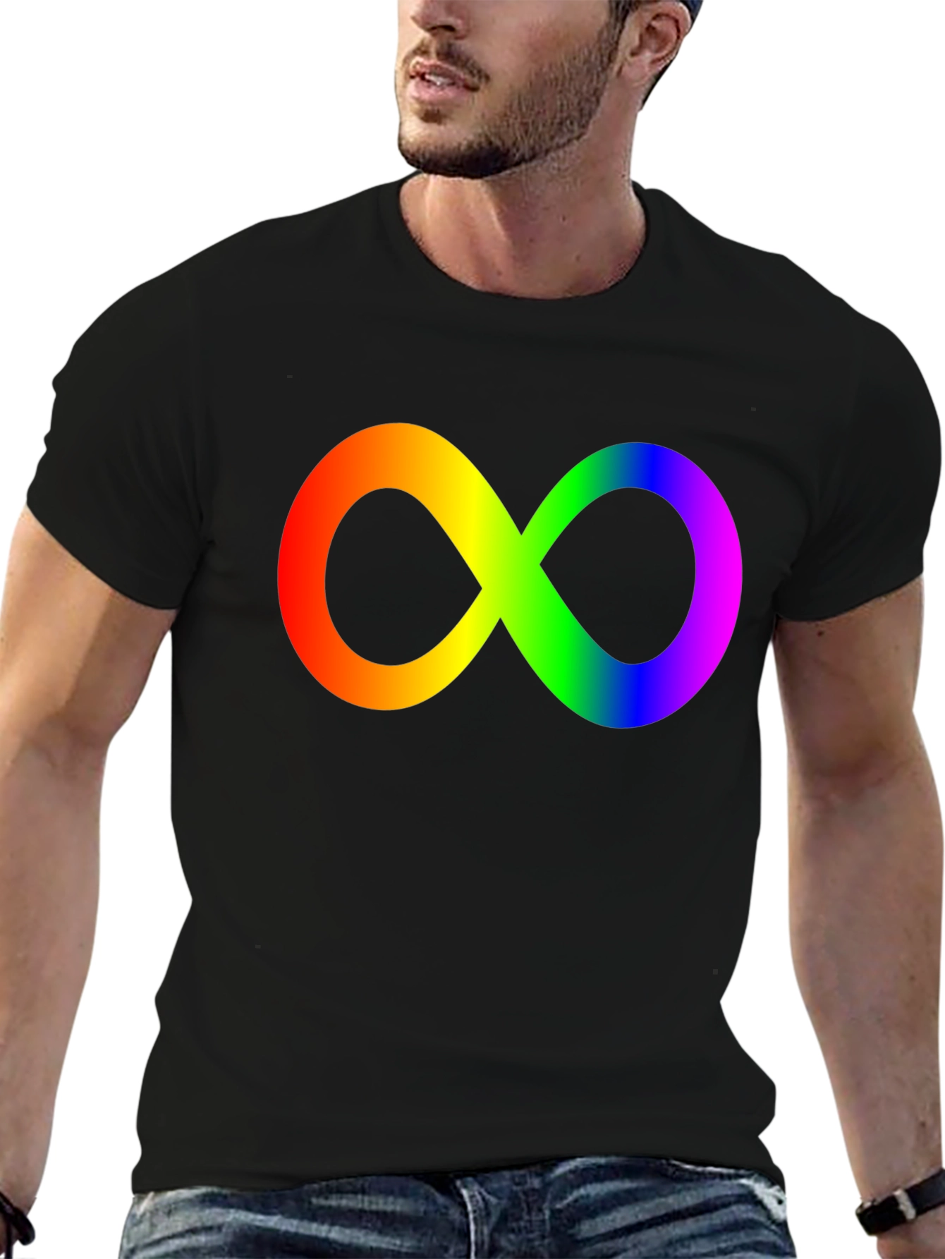 Rainbow Infinity Symbol Black T-Shirt