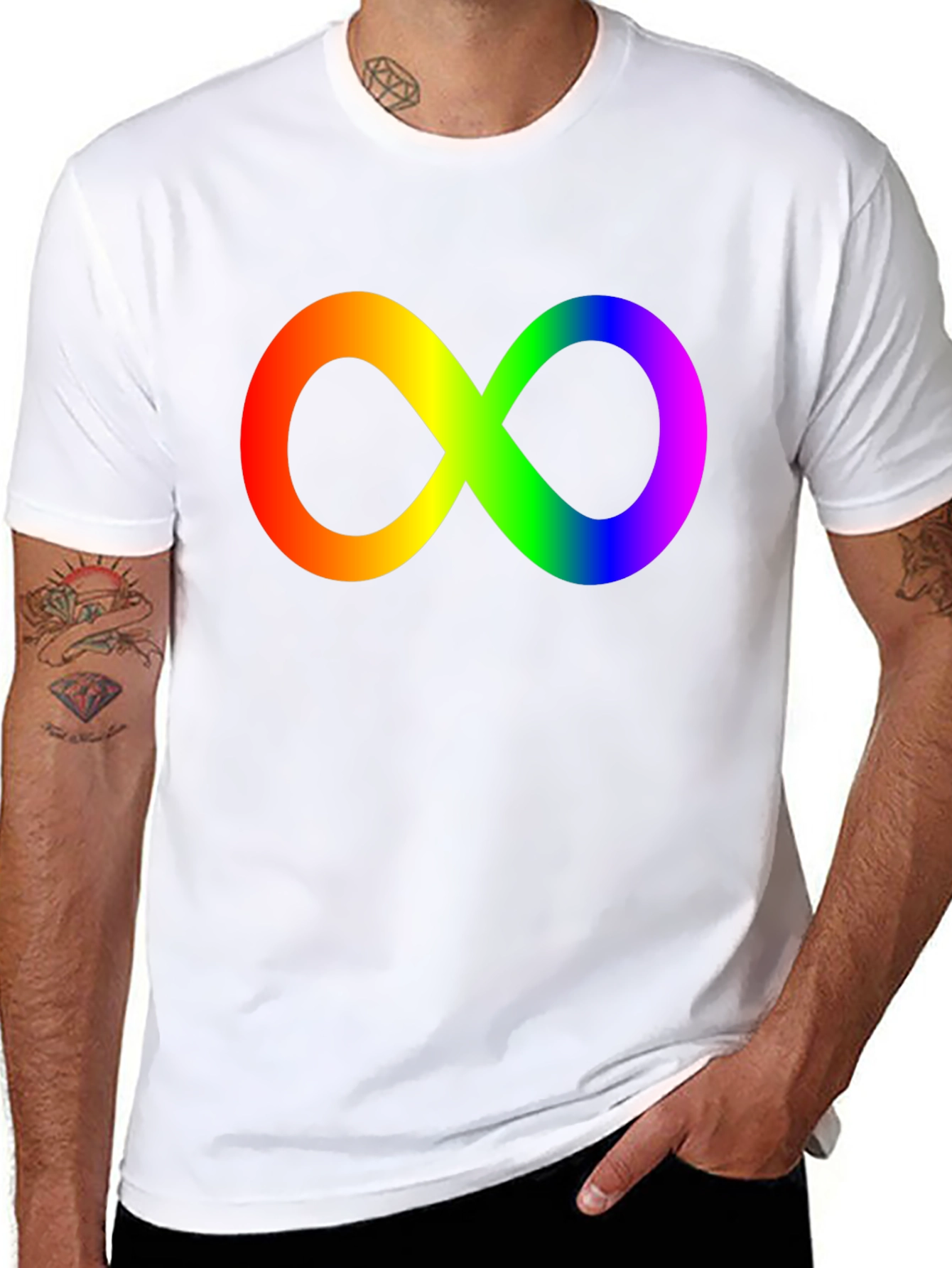 Rainbow Infinity Symbol Black T-Shirt