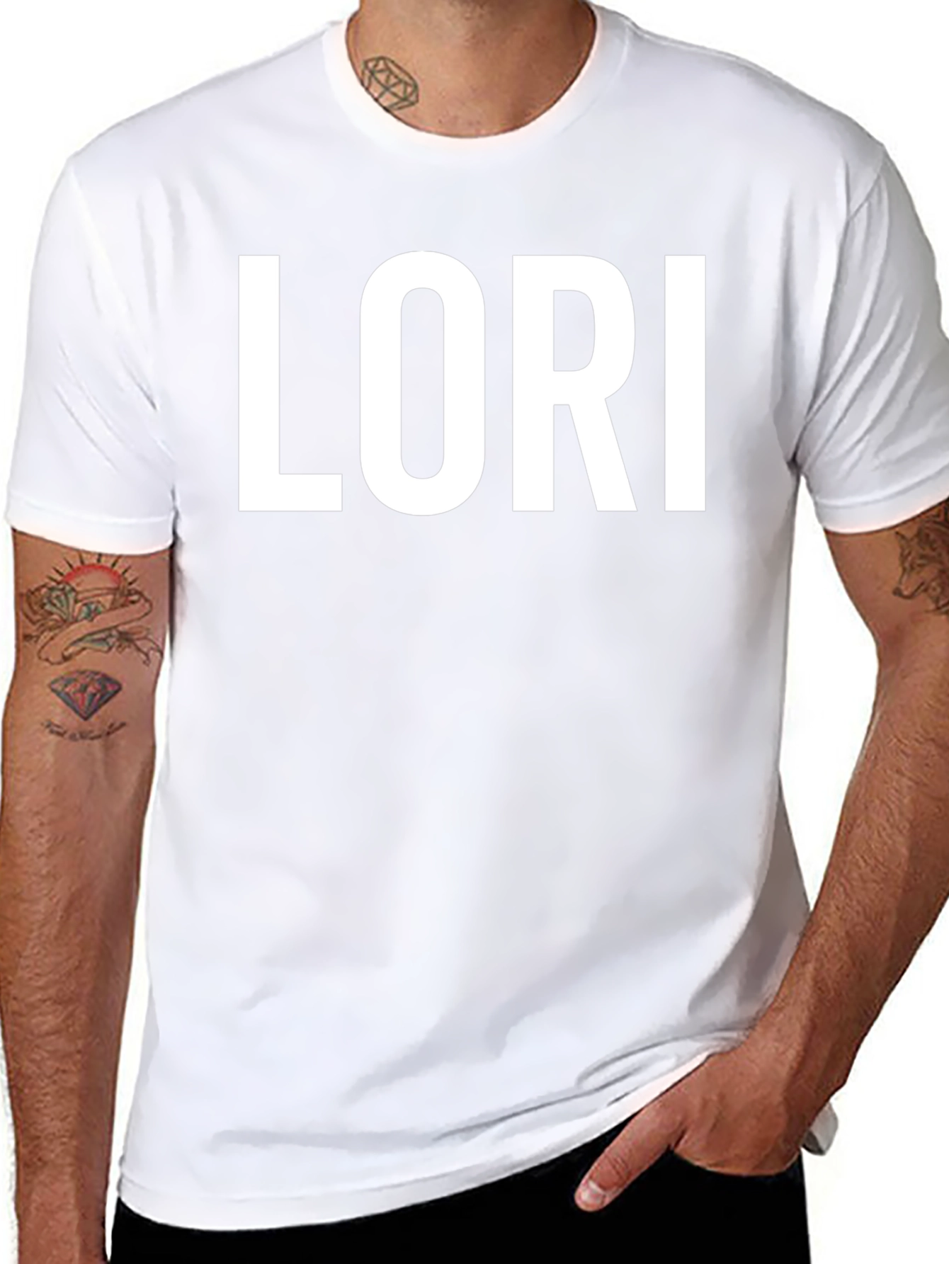 Lori Personalized Black Cotton T-Shirt
