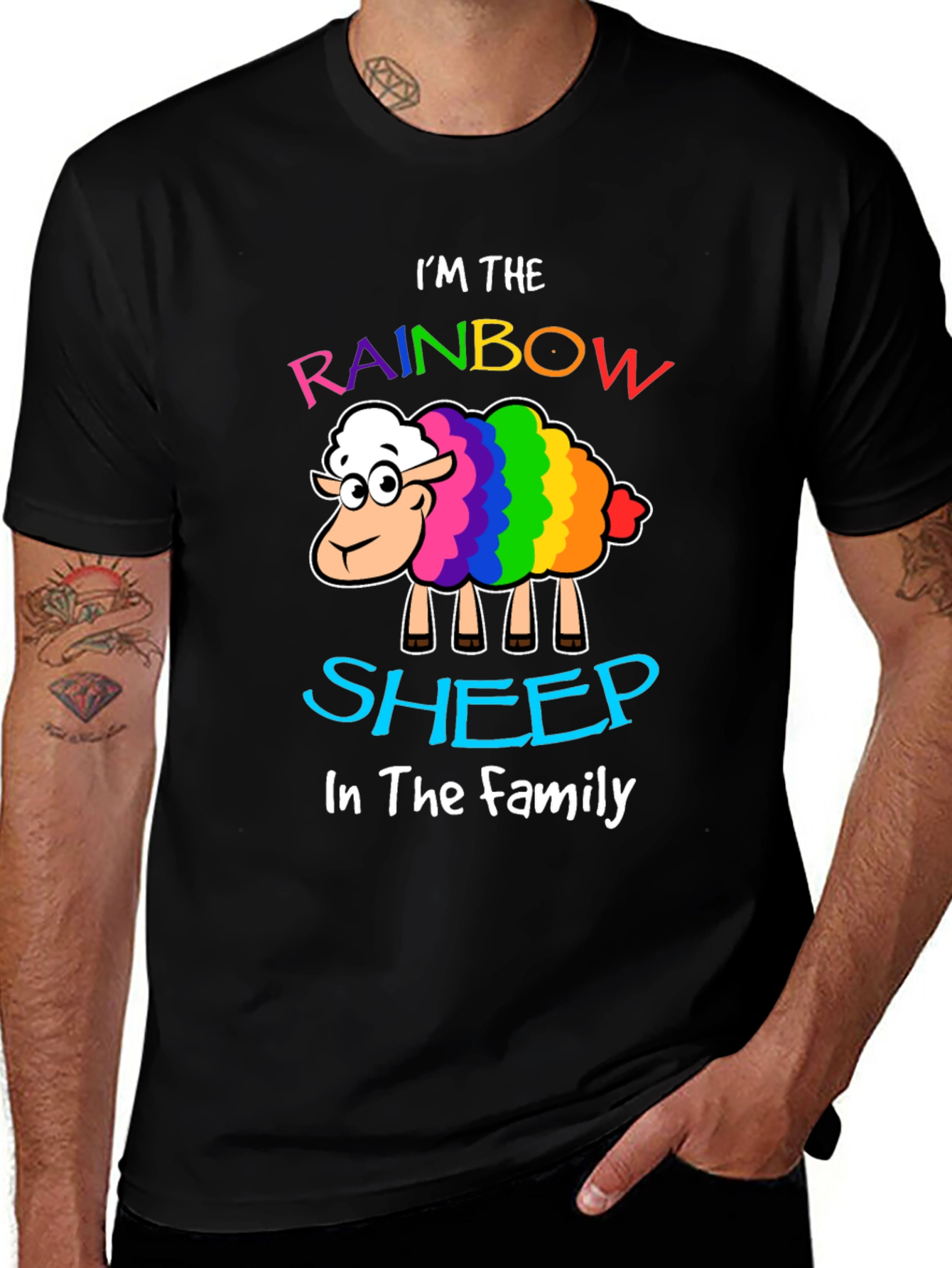 Rainbow Sheep Family T-Shirt