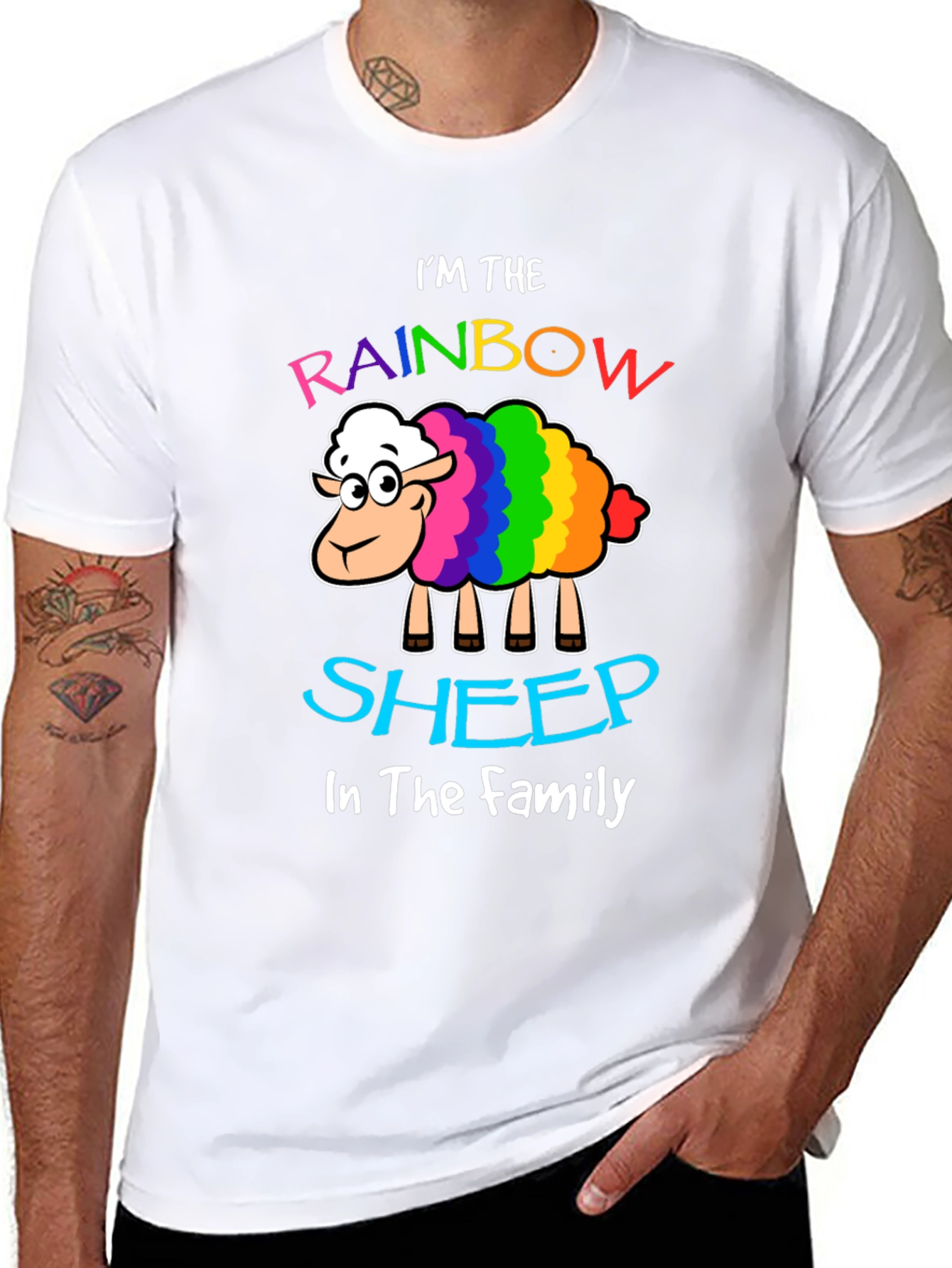 Rainbow Sheep Family T-Shirt