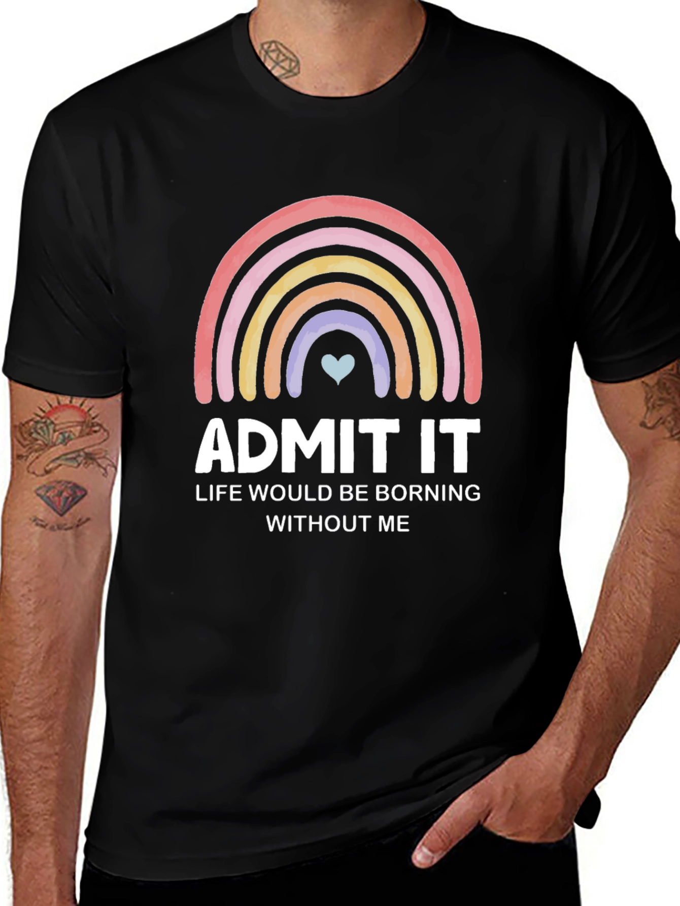 Admit It Rainbow Graphic Tee - Soft Cotton Blend