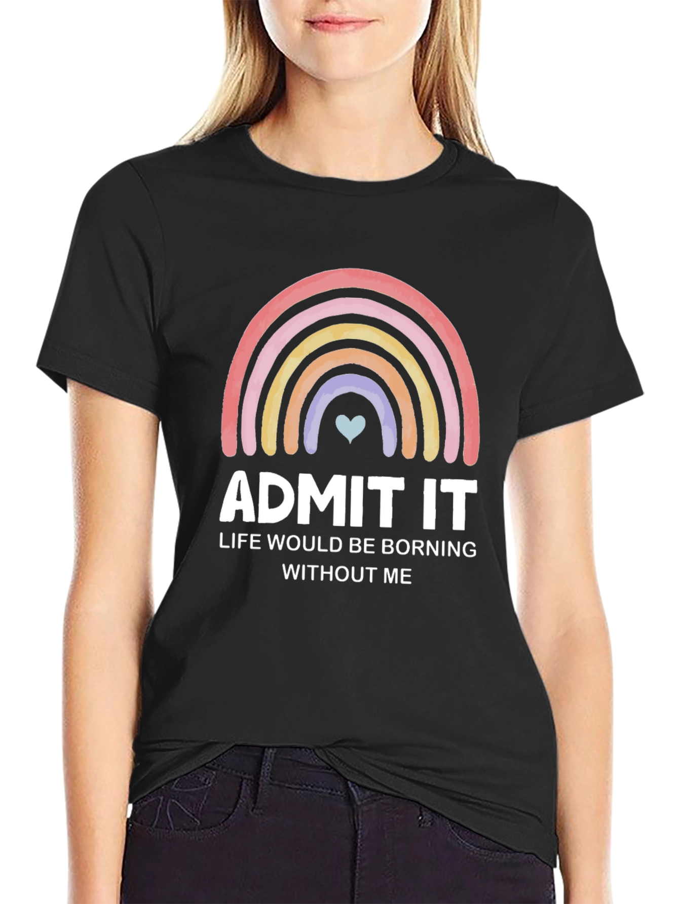 Admit It Rainbow Graphic Tee - Soft Cotton Blend