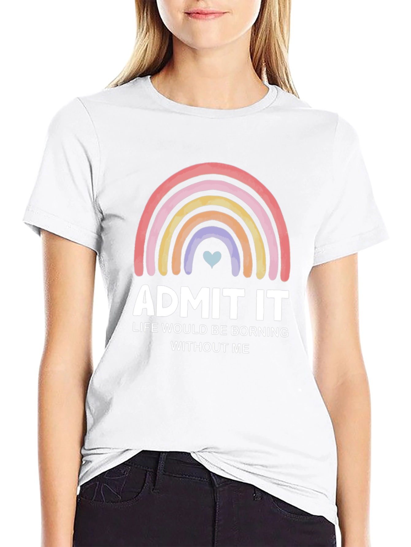 Admit It Rainbow Graphic Tee - Soft Cotton Blend