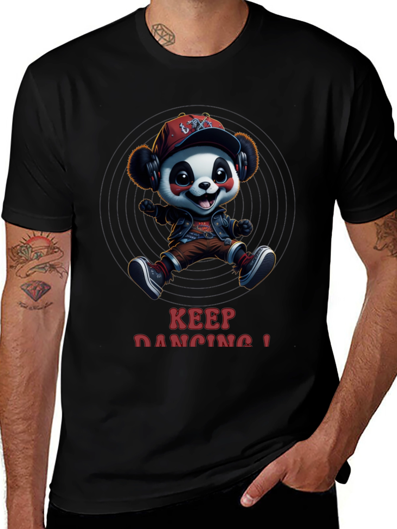 Cool Panda Graphic Tee - Keep Dancing!