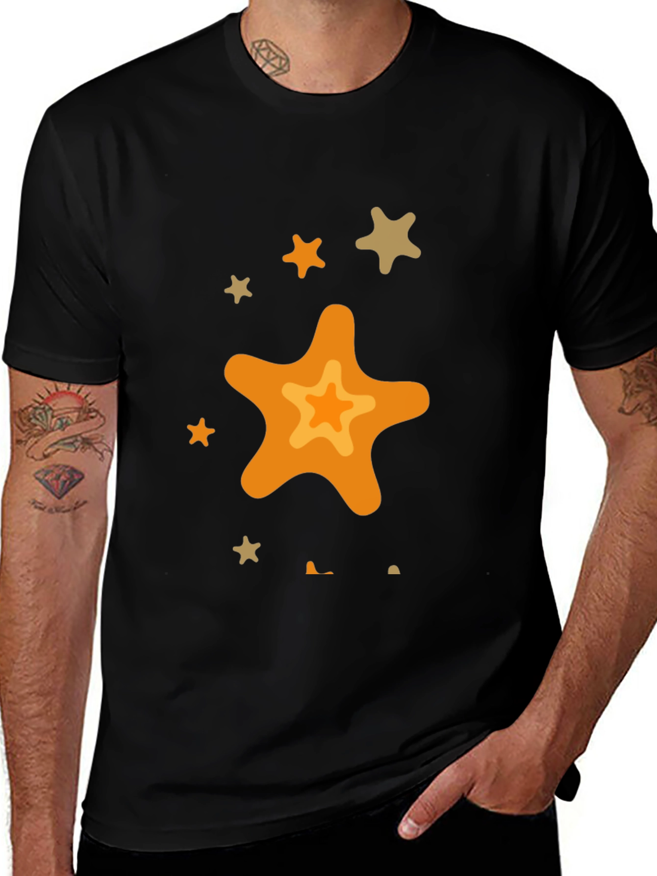 Star Graphic Black T-Shirt - Casual Style
