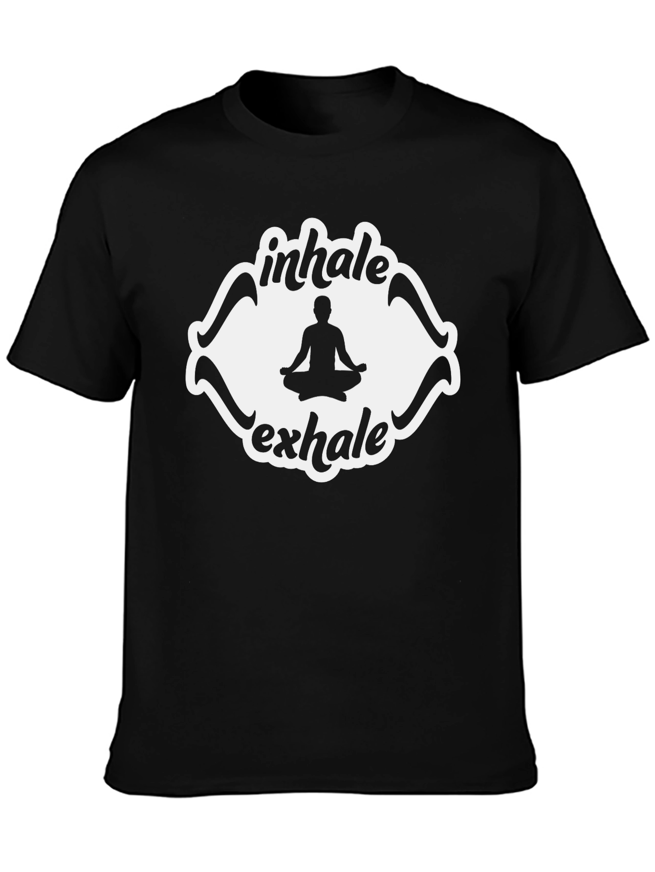 Inhale Exhale Yoga Meditation Black T-Shirt