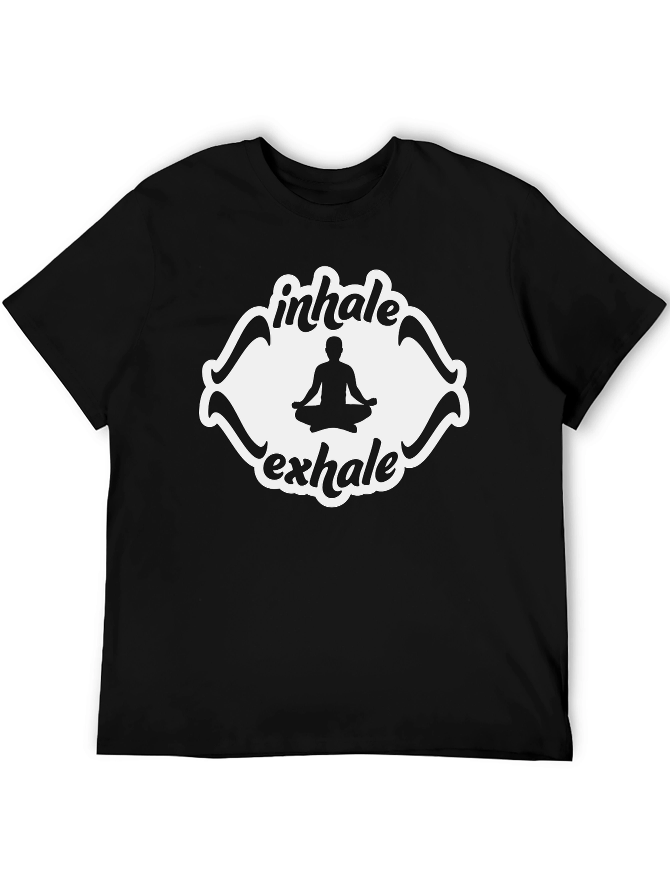 Inhale Exhale Yoga Meditation Black T-Shirt