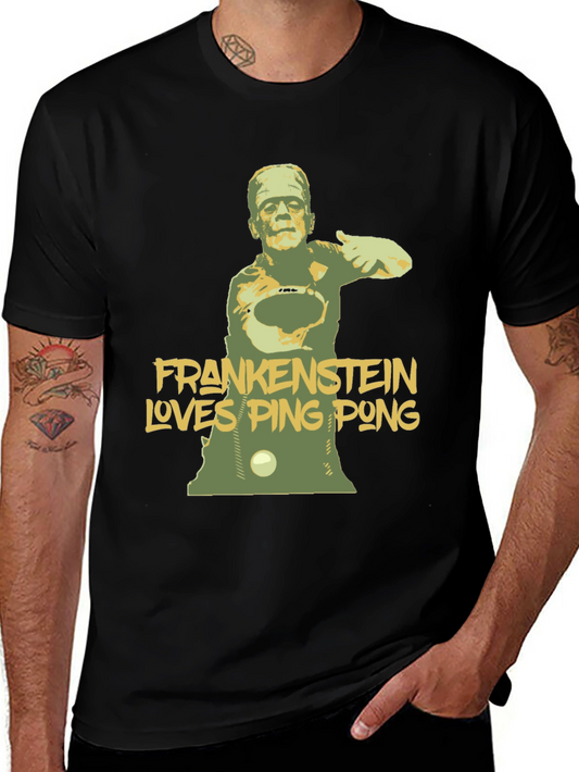 Frankenstein Loves Ping Pong Graphic T-Shirt