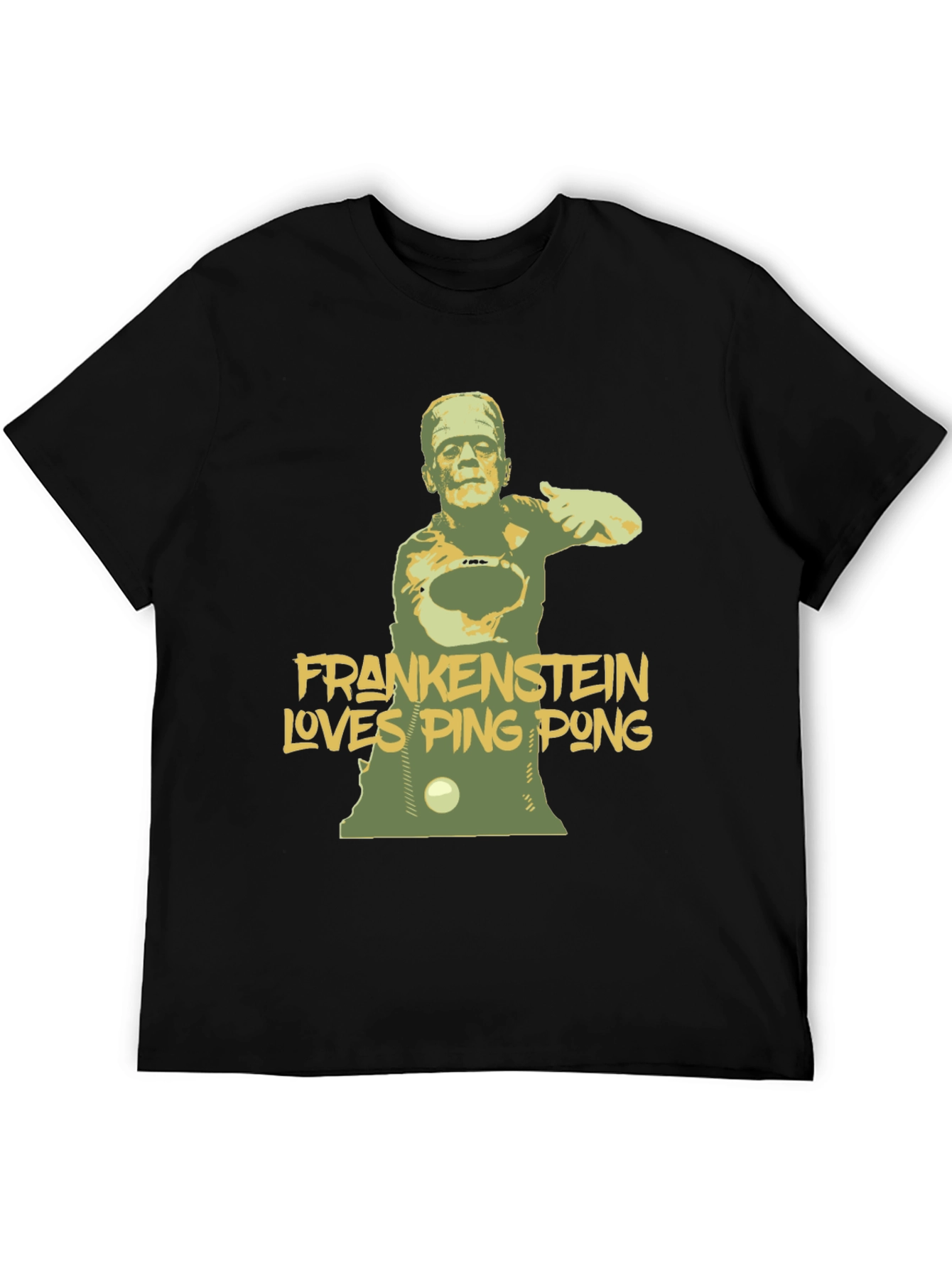 Frankenstein Loves Ping Pong Graphic T-Shirt