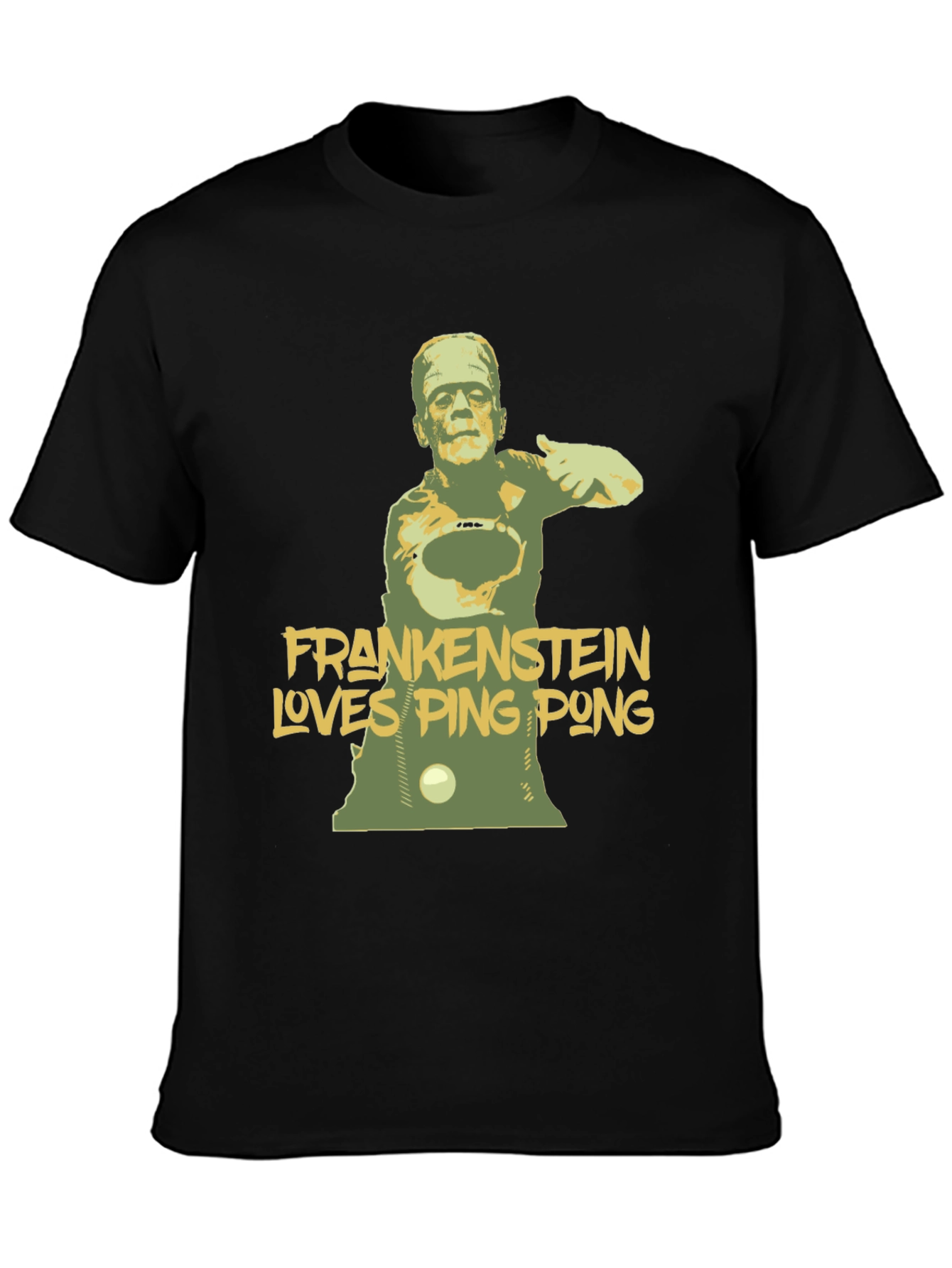 Frankenstein Loves Ping Pong Graphic T-Shirt