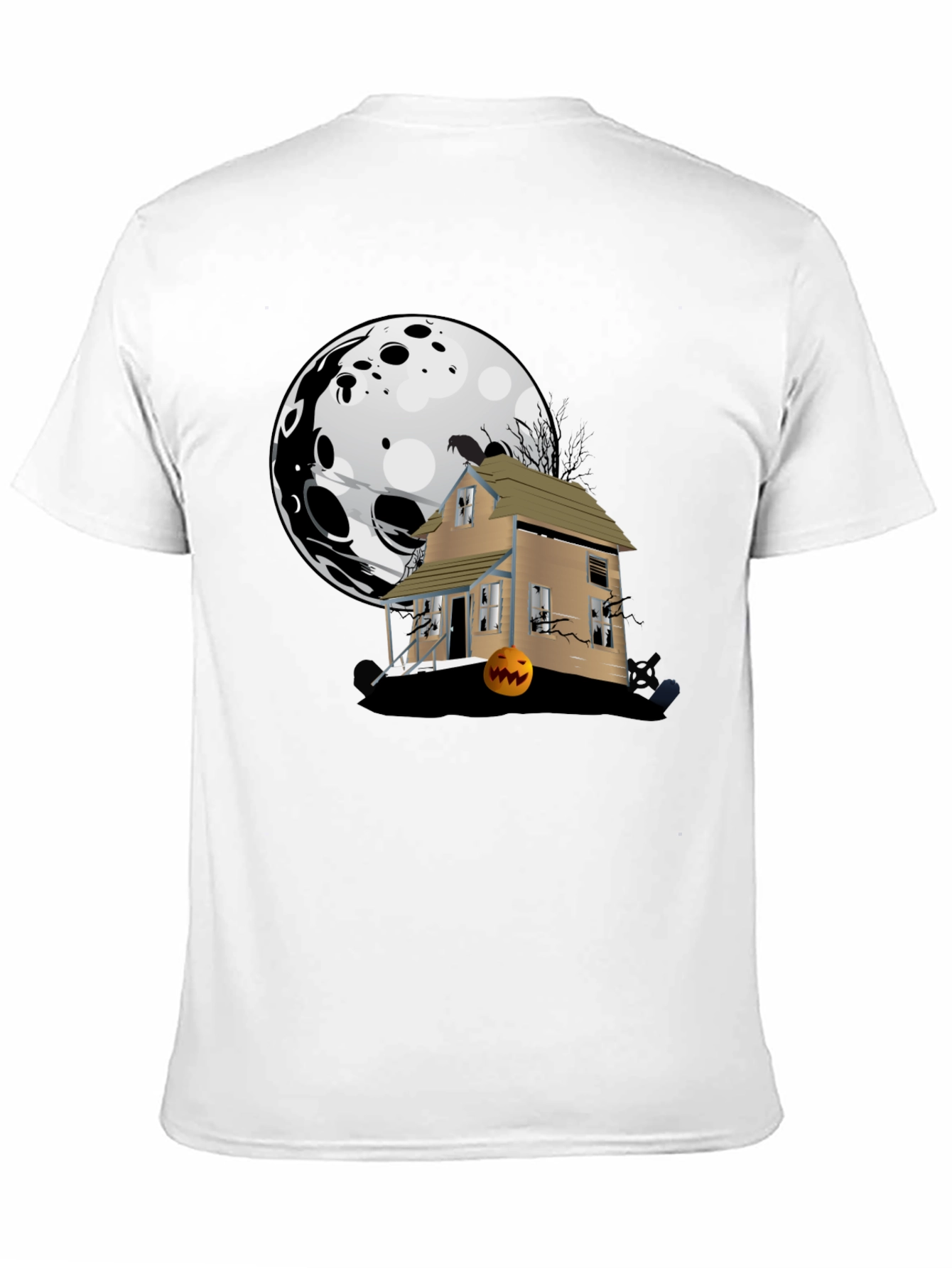 Halloween Spooky House Black T-Shirt