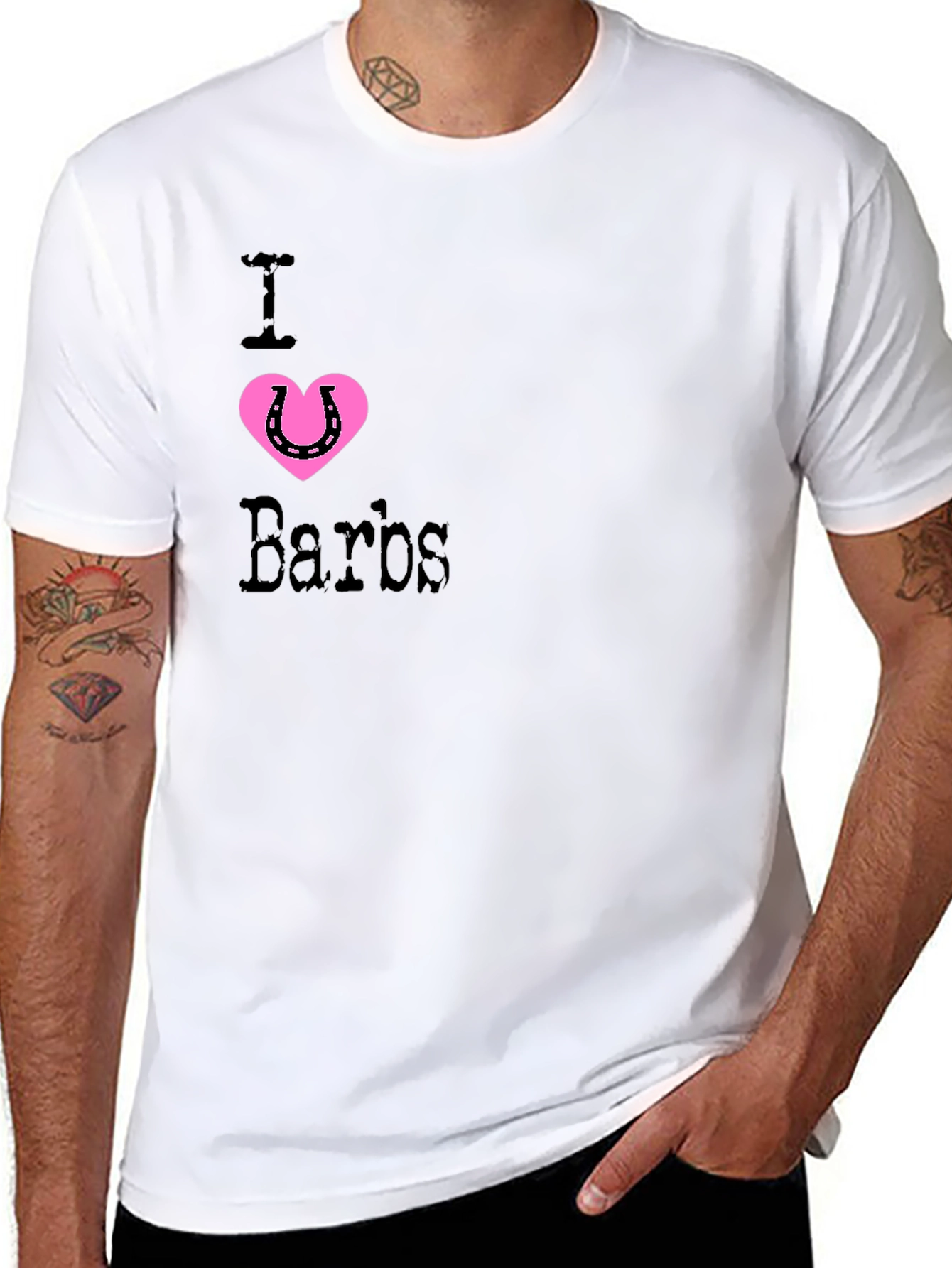 I Heart Barbs Black T-Shirt - Horseshoe Love