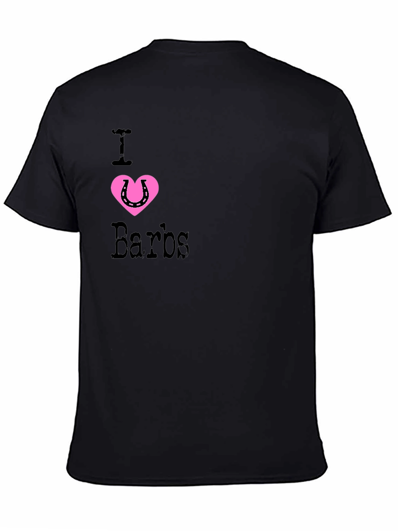 I Heart Barbs Black T-Shirt - Horseshoe Love