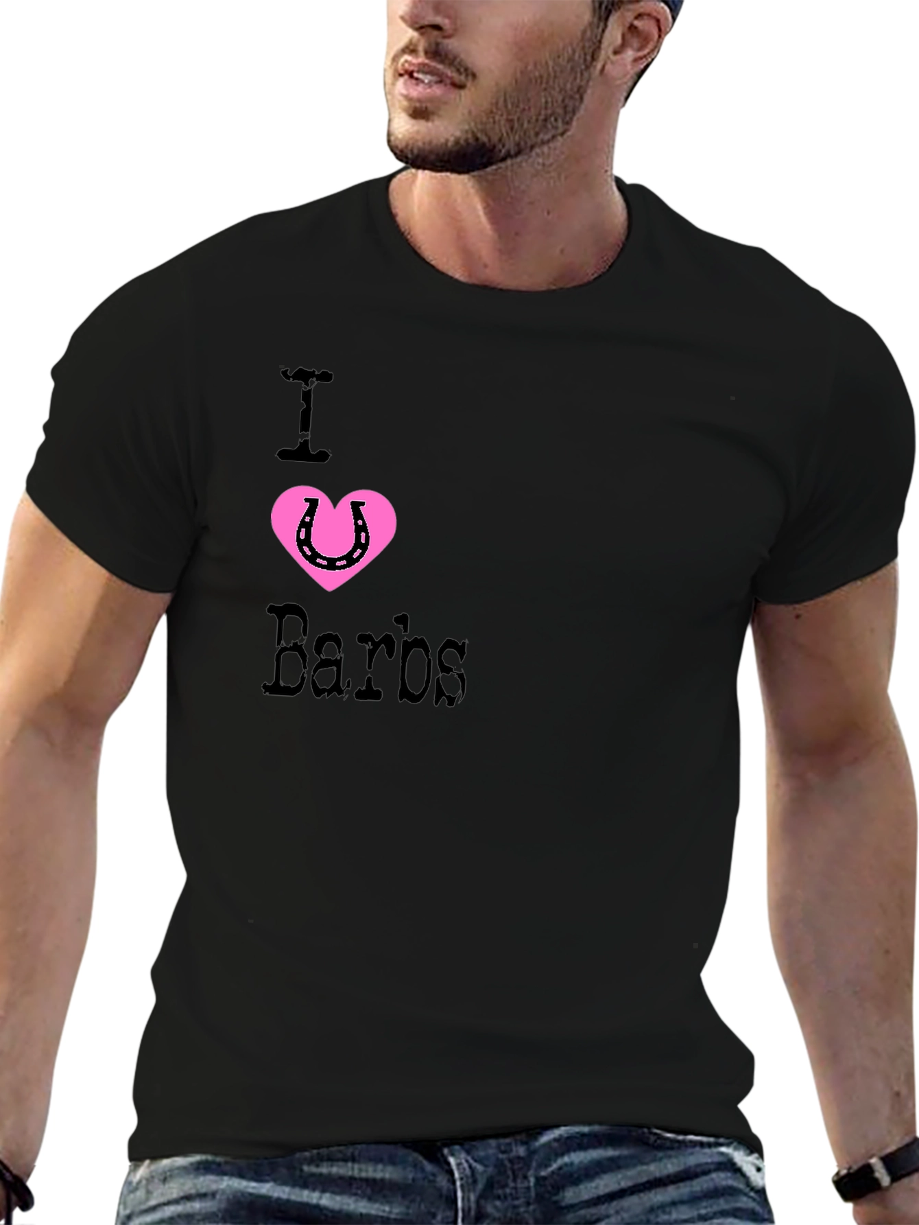 I Heart Barbs Black T-Shirt - Horseshoe Love