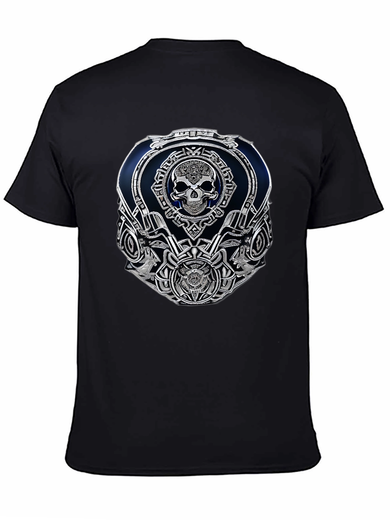 Skull Emblem Graphic Black T-Shirt