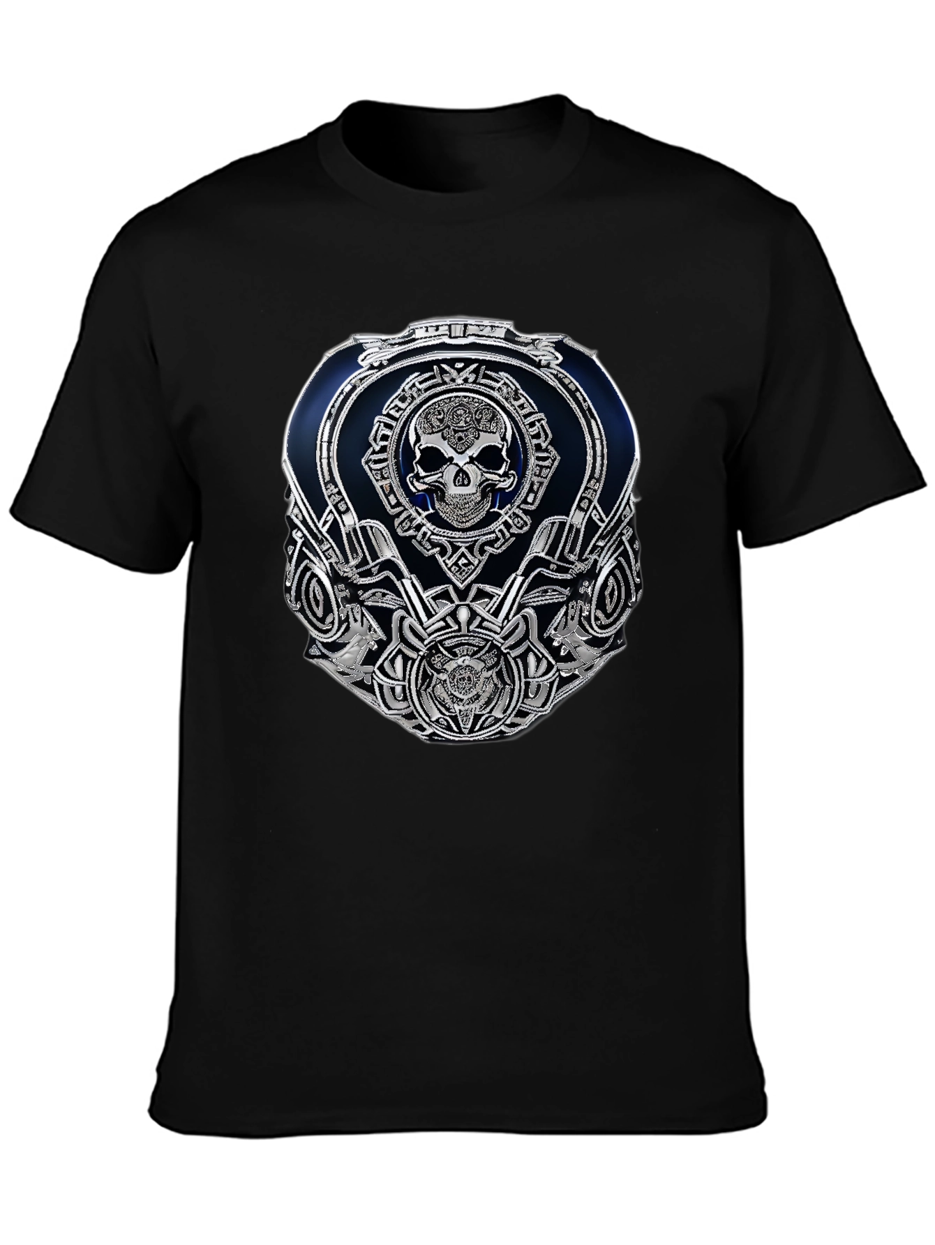 Skull Emblem Graphic Black T-Shirt