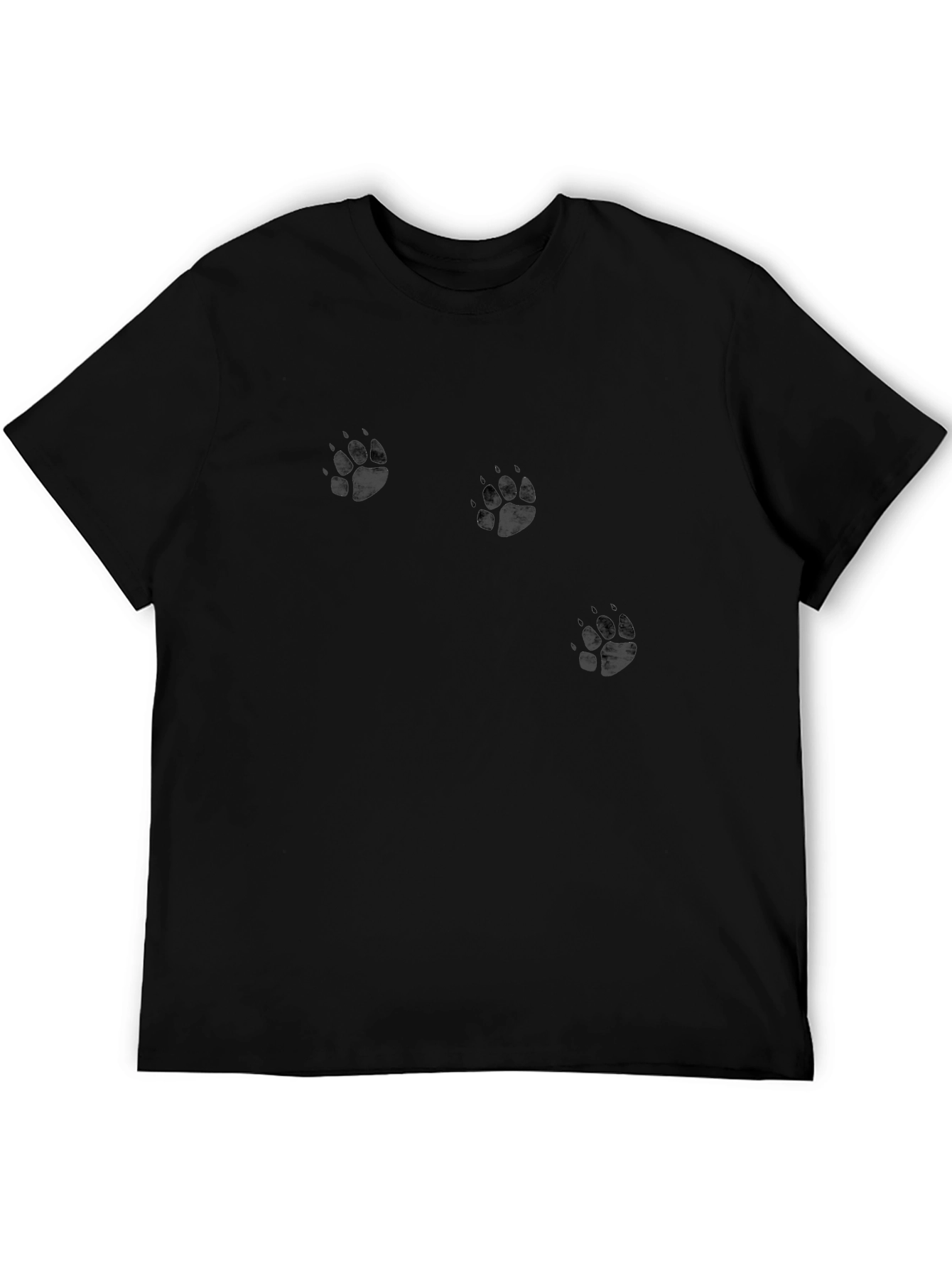 Mens Black Paw Print T-Shirt