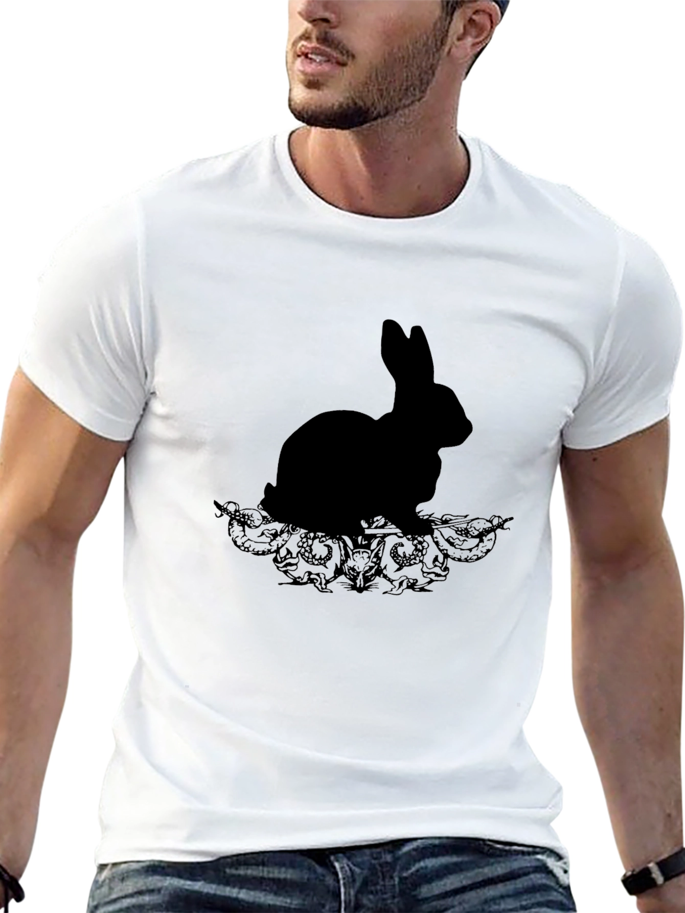 Black Rabbit Silhouette Graphic Tee