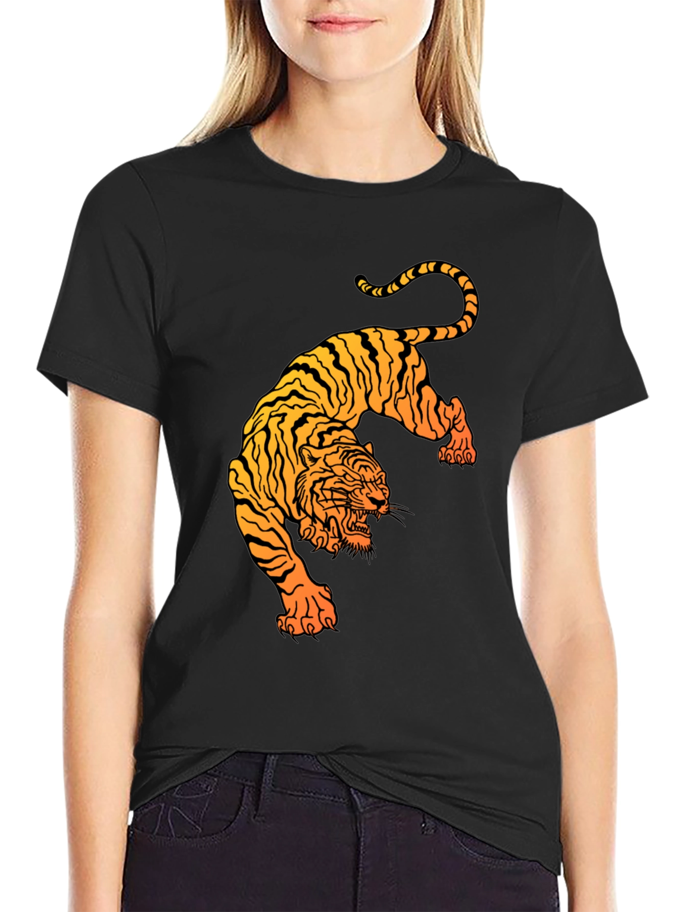 Black Tiger Graphic Tee - Stylish Mens T-Shirt