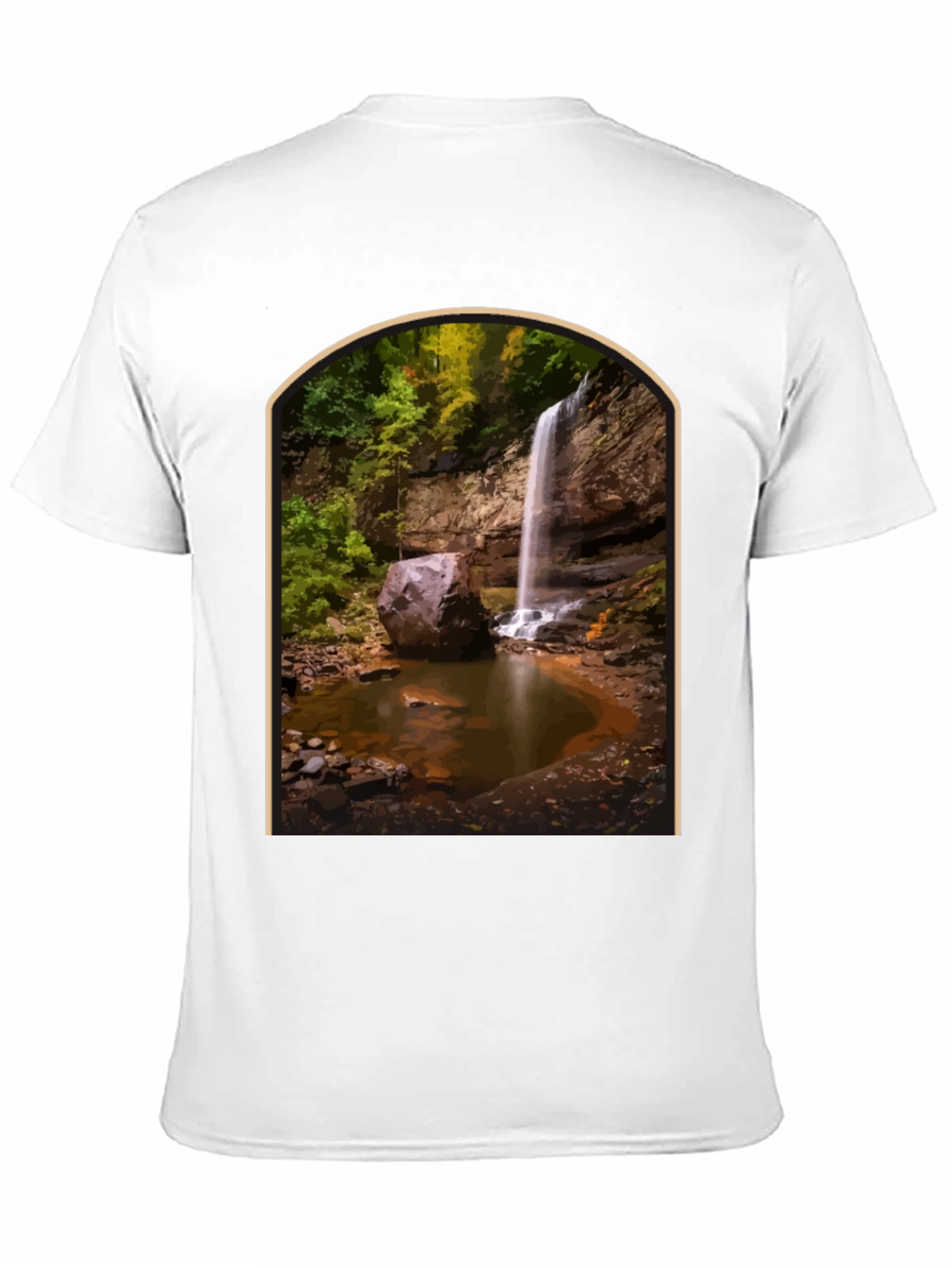 Waterfall Graphic Tee - Nature Lovers Black T-Shirt