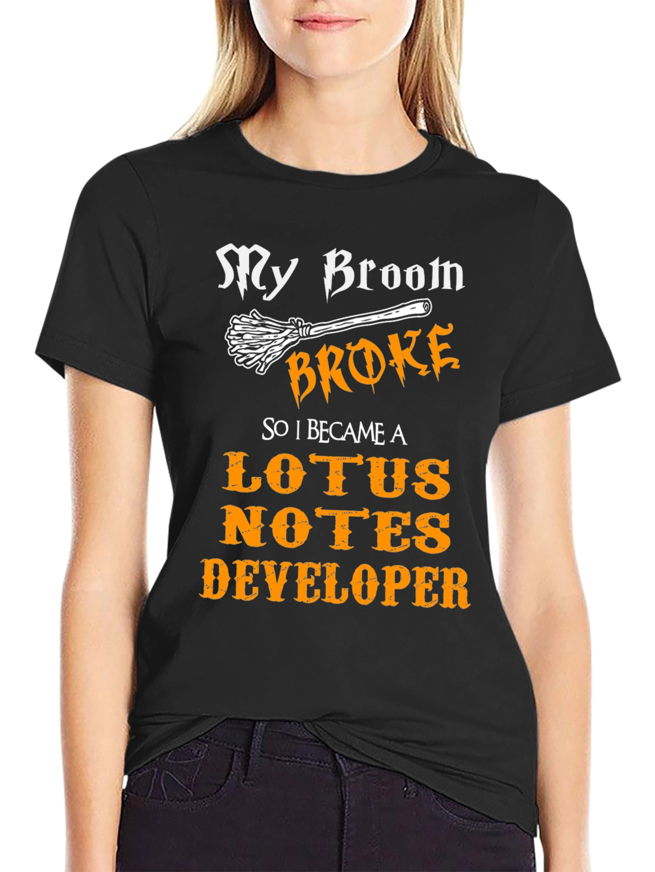 Broom Broke Lotus Notes Developer T-Shirt Funny Gift