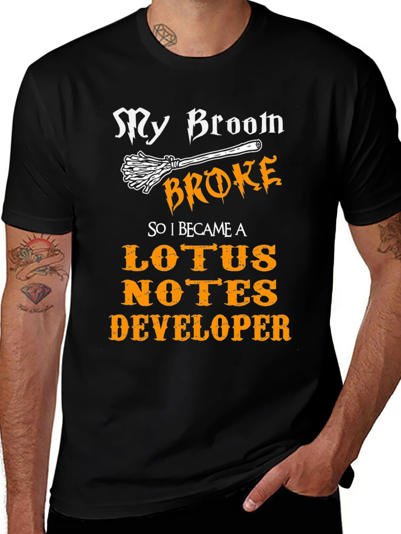 Broom Broke Lotus Notes Developer T-Shirt Funny Gift