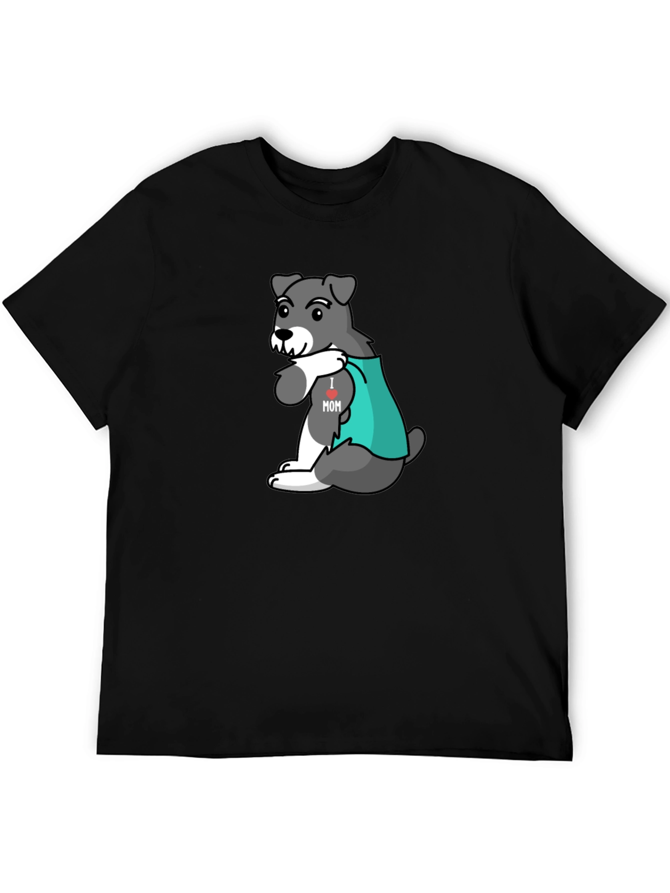 Dog I heart Mom Graphic Tee - Black