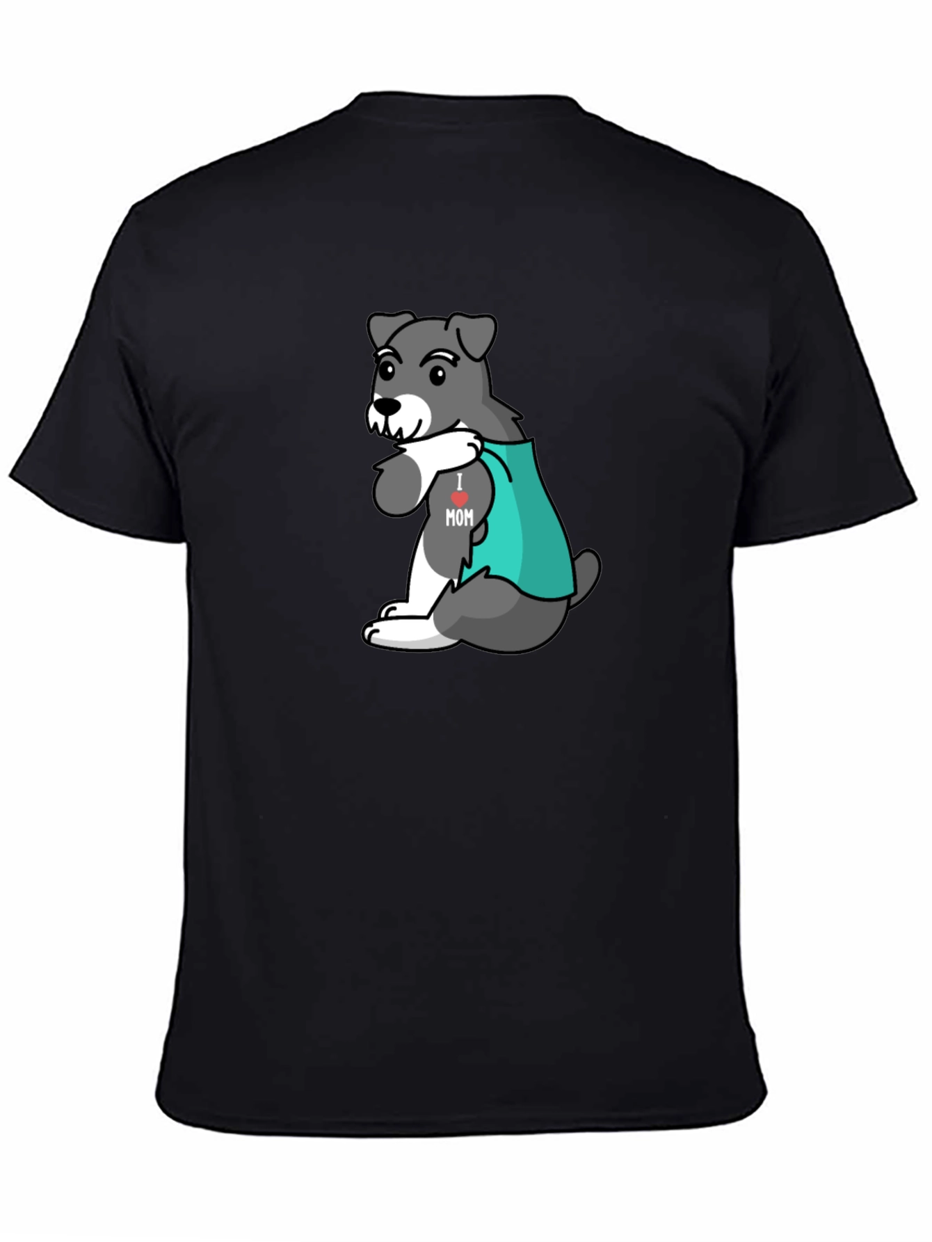 Dog I heart Mom Graphic Tee - Black