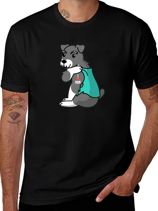 Dog I heart Mom Graphic Tee - Black