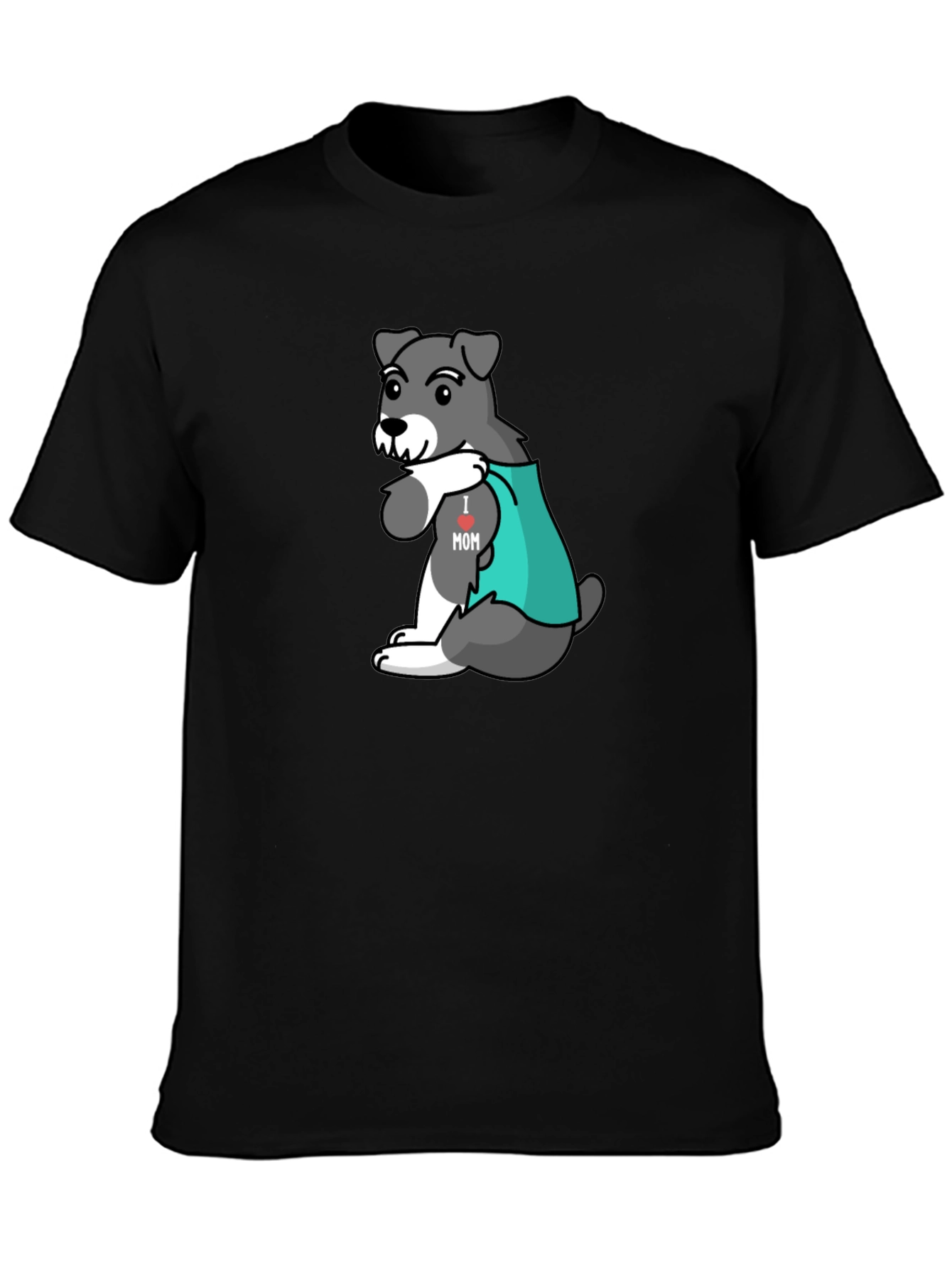 Dog I heart Mom Graphic Tee - Black
