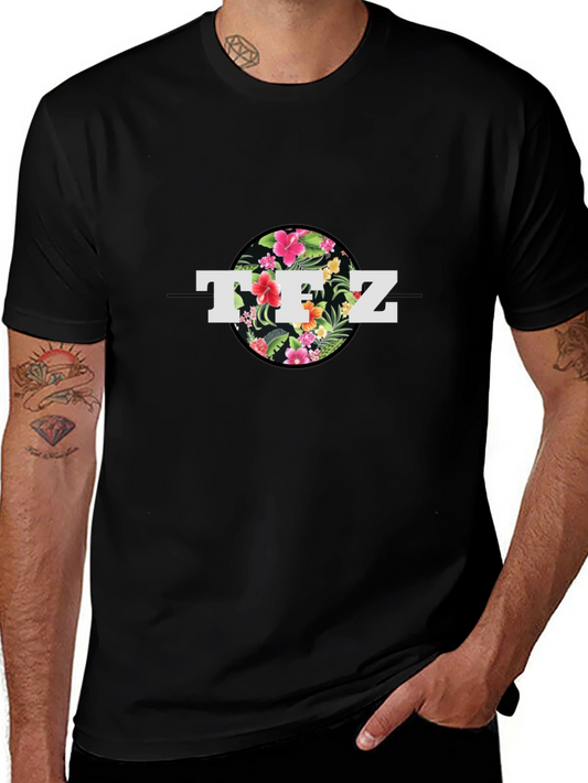 Floral TFZ Graphic Black T-Shirt