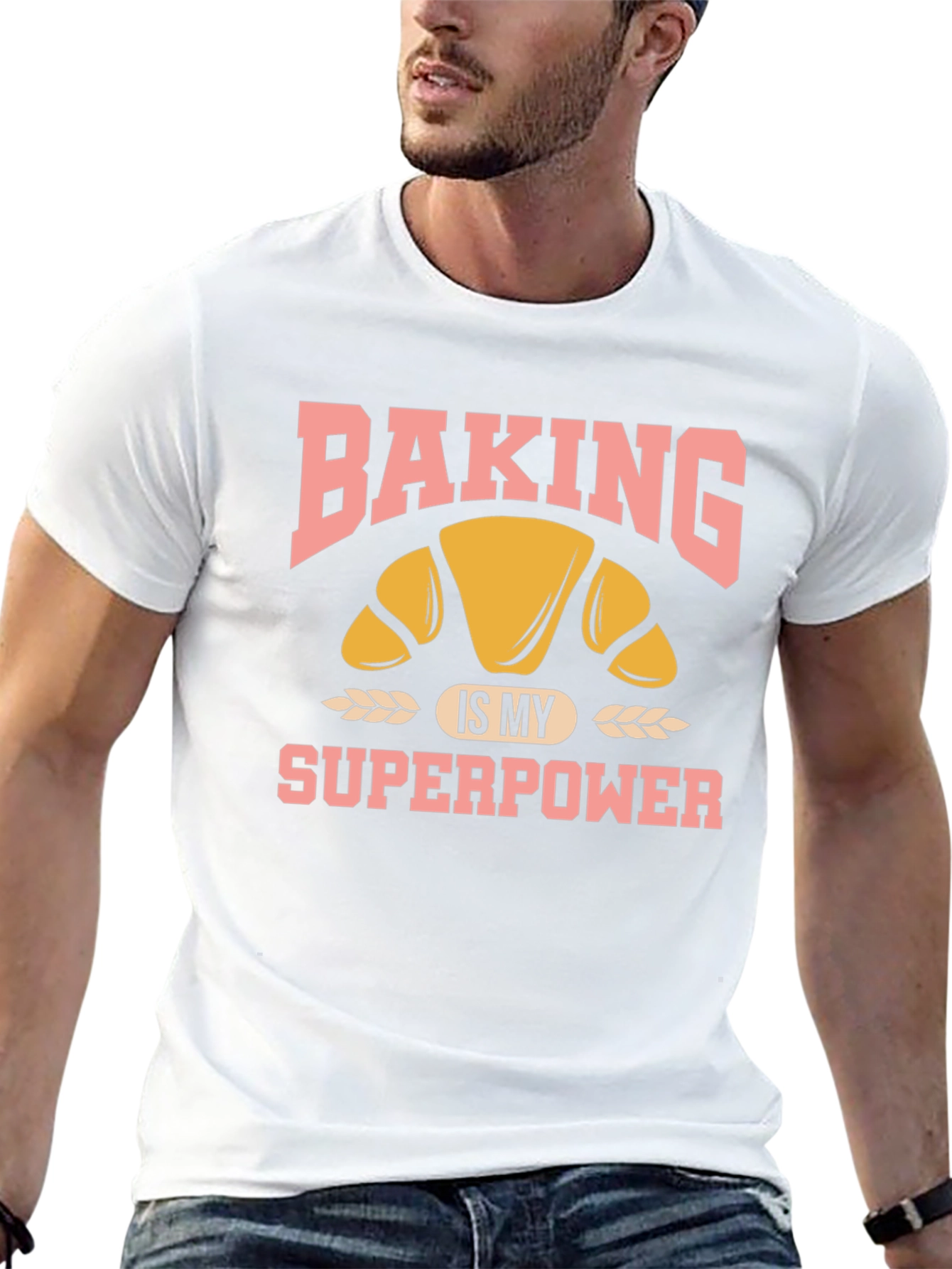 Baking is My Superpower T-Shirt - Croissant Design