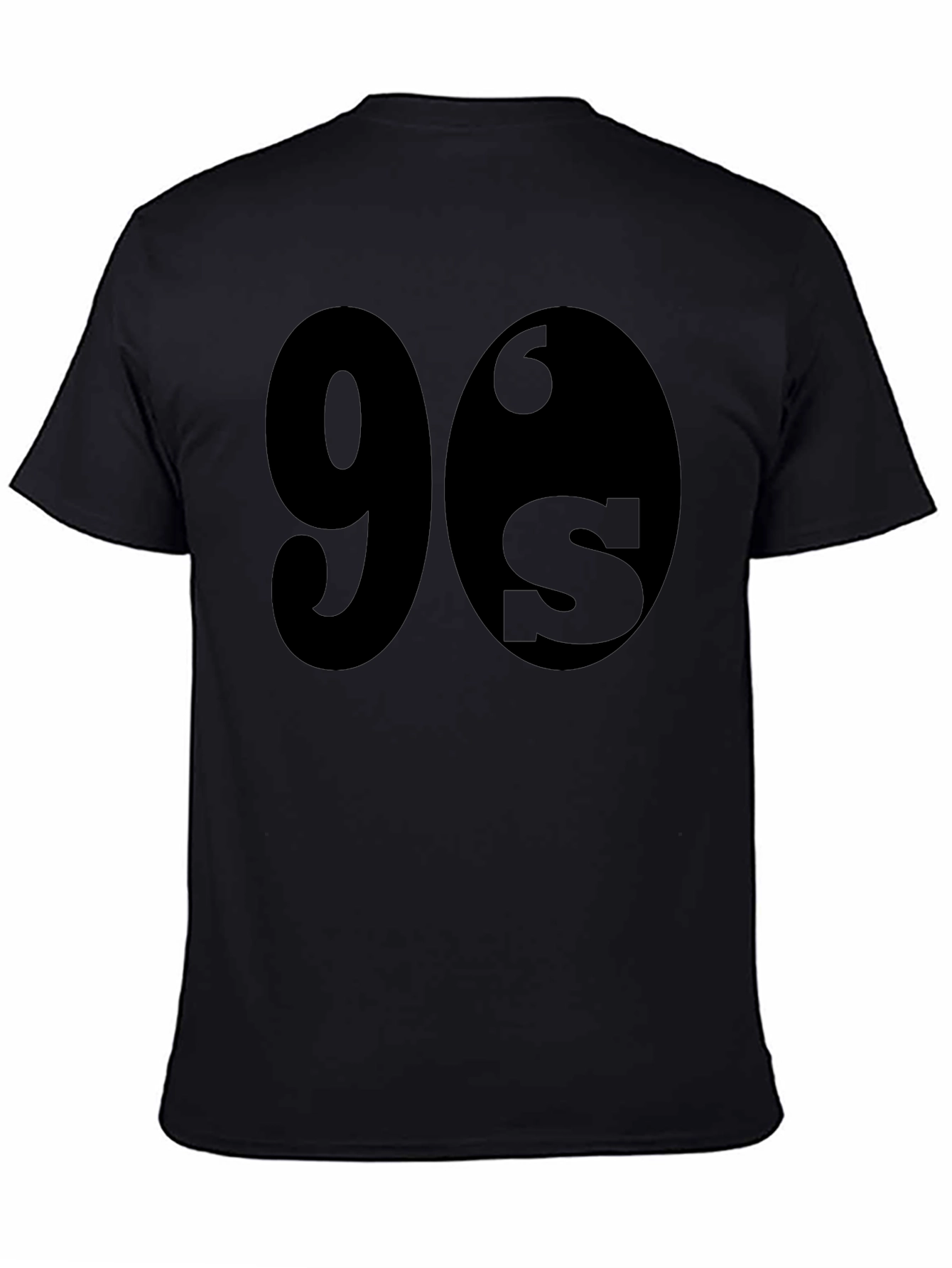 90s Style Black Crewneck T-Shirt