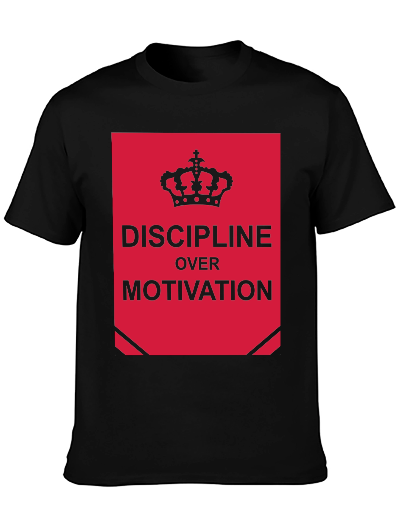 Discipline Over Motivation Graphic Tee - Black