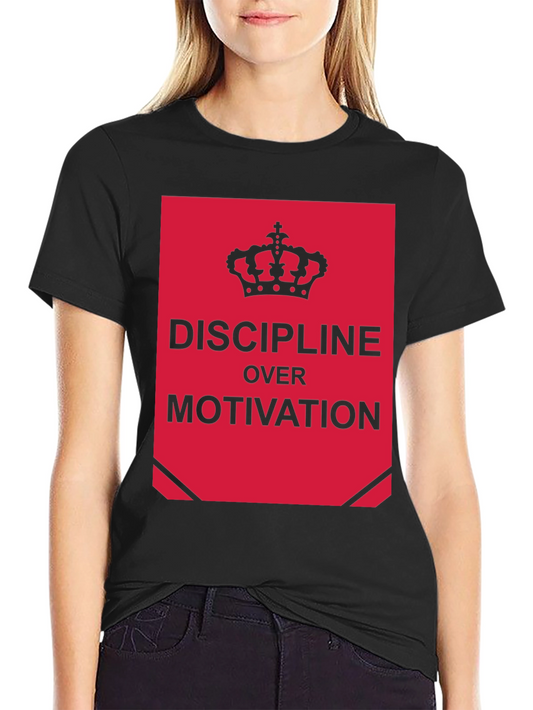 Discipline Over Motivation Graphic Tee - Black