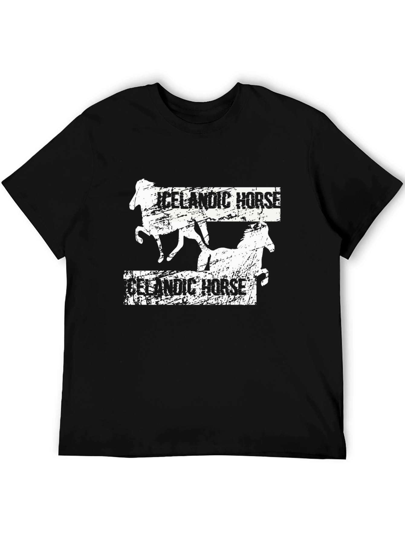 Icelandic Horse Black Graphic T-Shirt