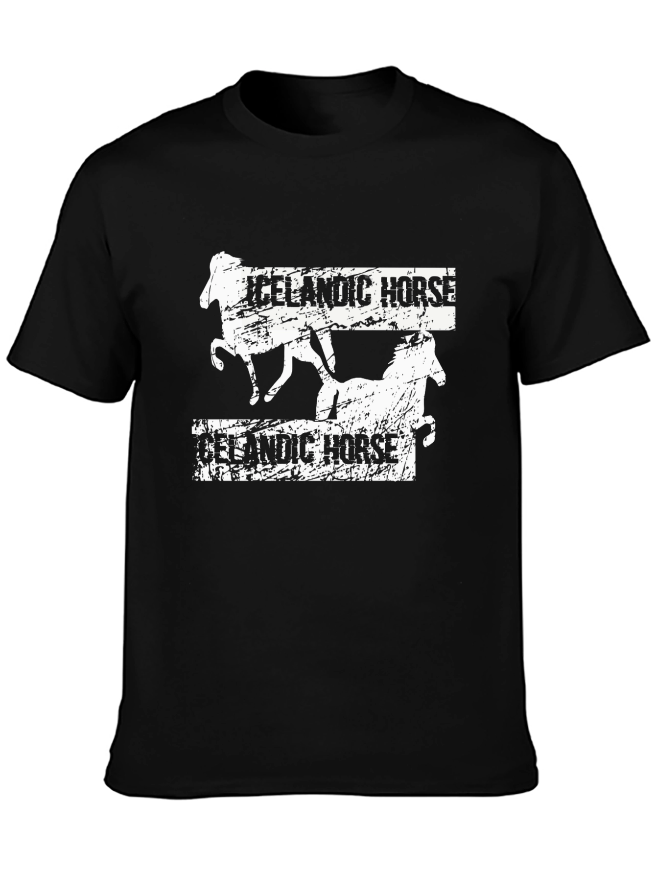 Icelandic Horse Black Graphic T-Shirt