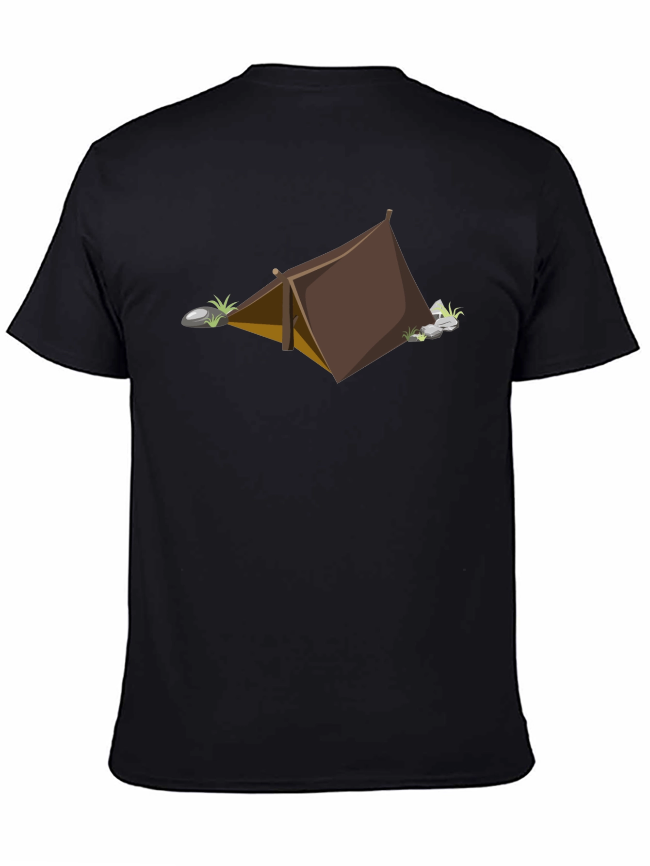 Camping Tent Graphic Tee - Black