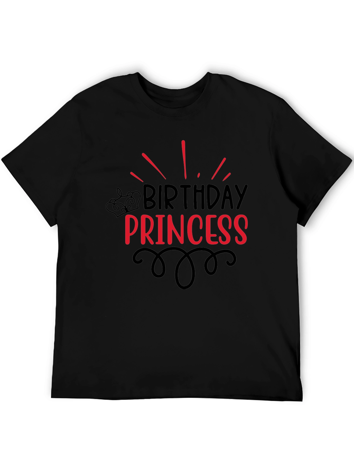 Birthday Princess Black T-Shirt