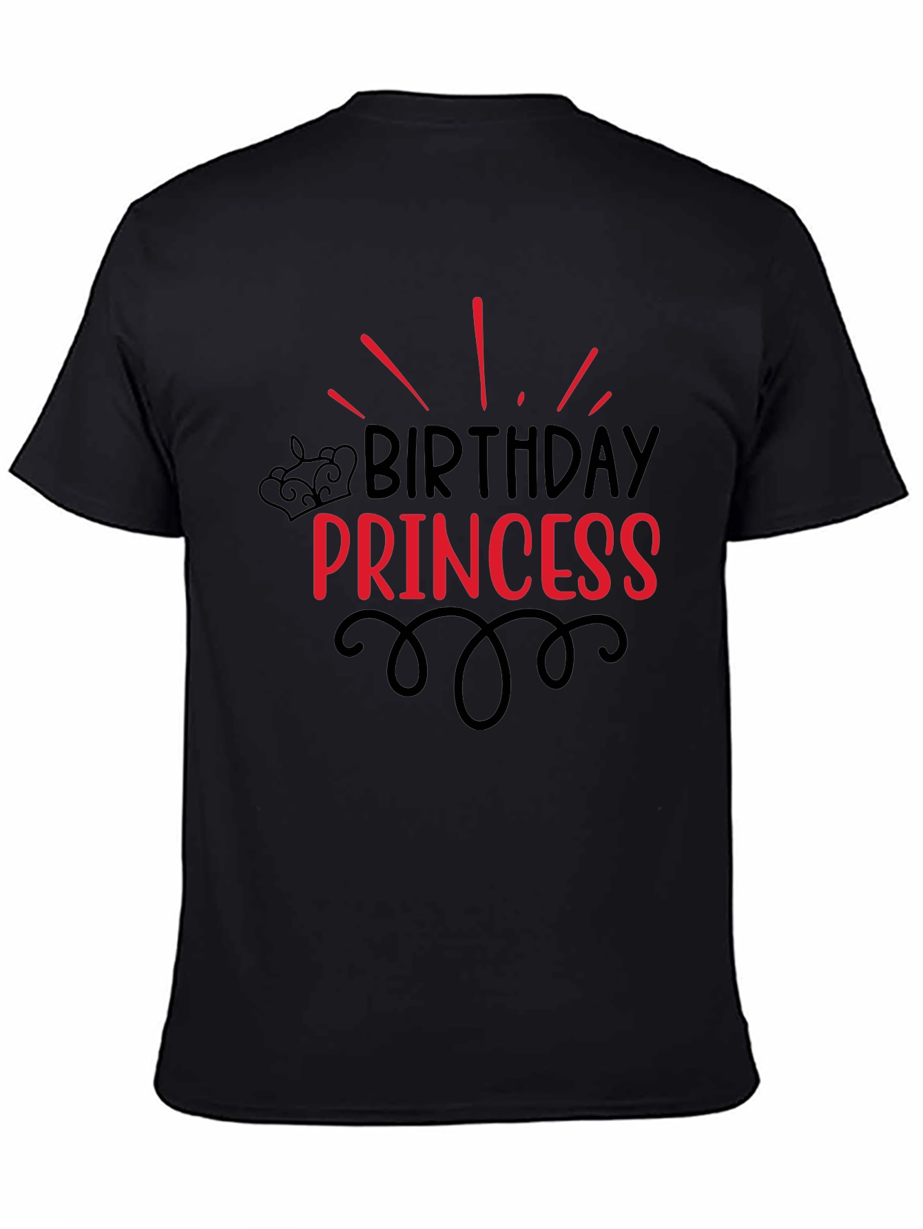 Birthday Princess Black T-Shirt